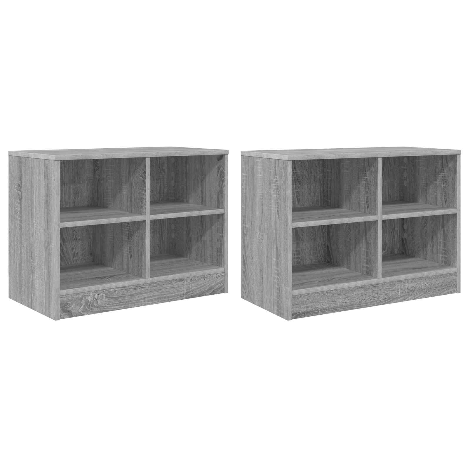 Ormarić za krevet s policom 2 pcs Siva Sonoma 66 x 33 x 48 cm