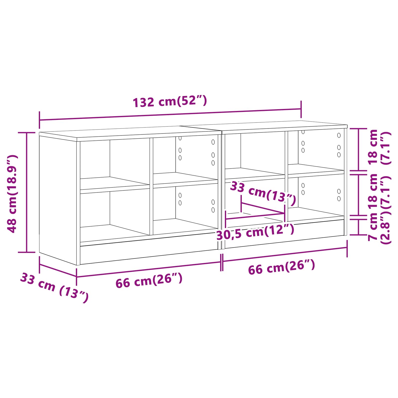 Ormarić za krevet s policom 2 pcs Siva Sonoma 66 x 33 x 48 cm