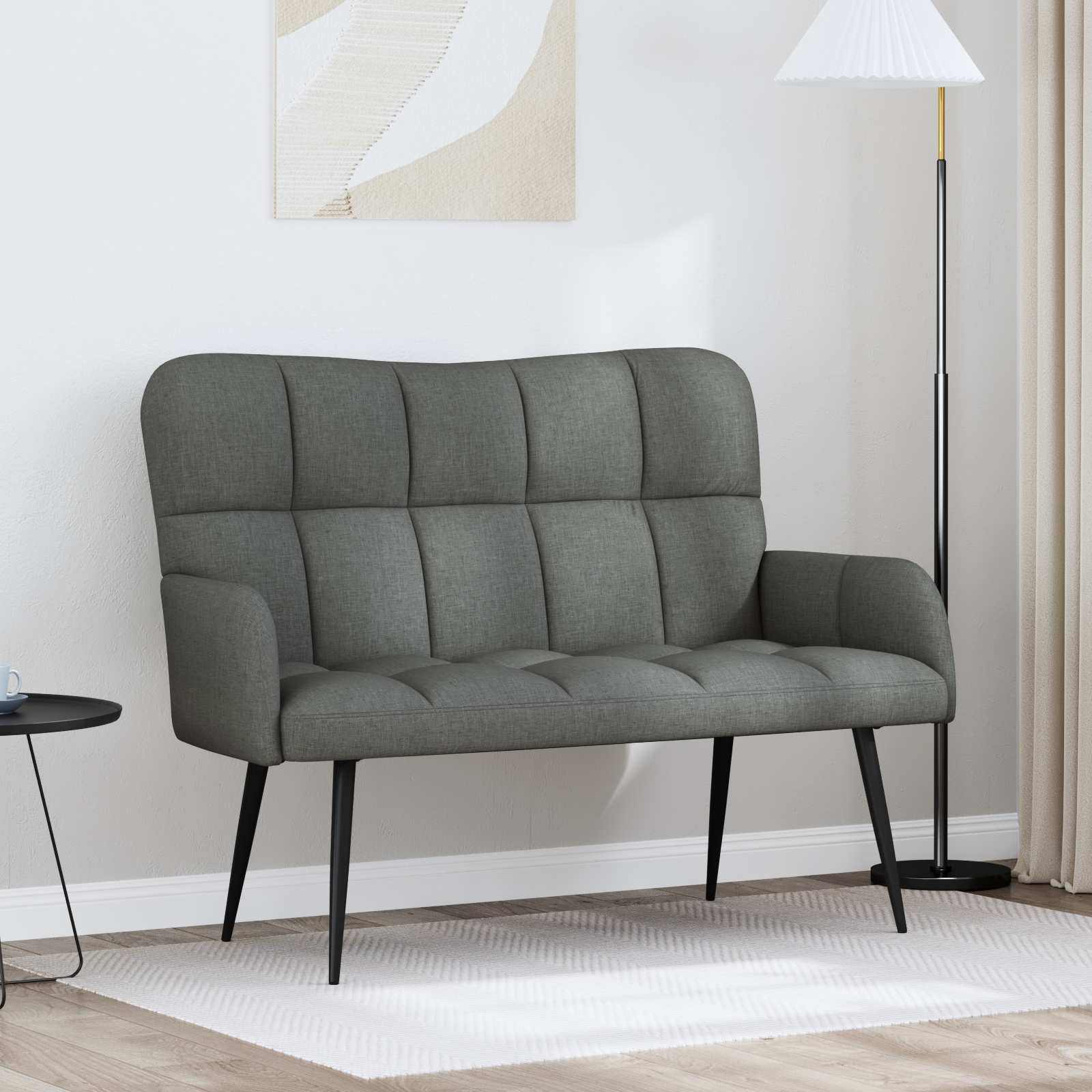 Sofa za dvije osobe Tamnosiva 115 x 61 x 87 cm Tkanina