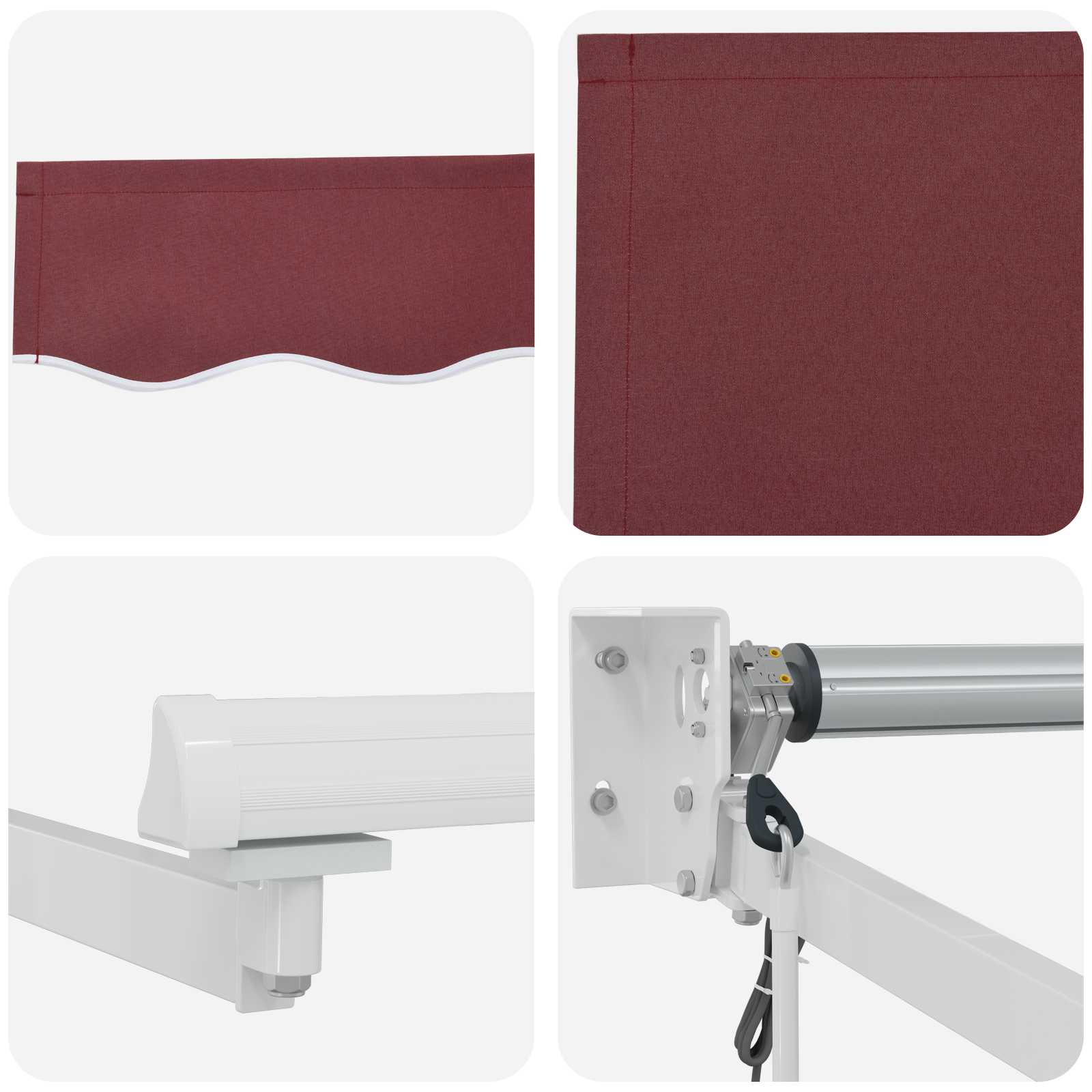 Nadstrešnica Tamno crvena 2,5 x 2 m Poliester i metal