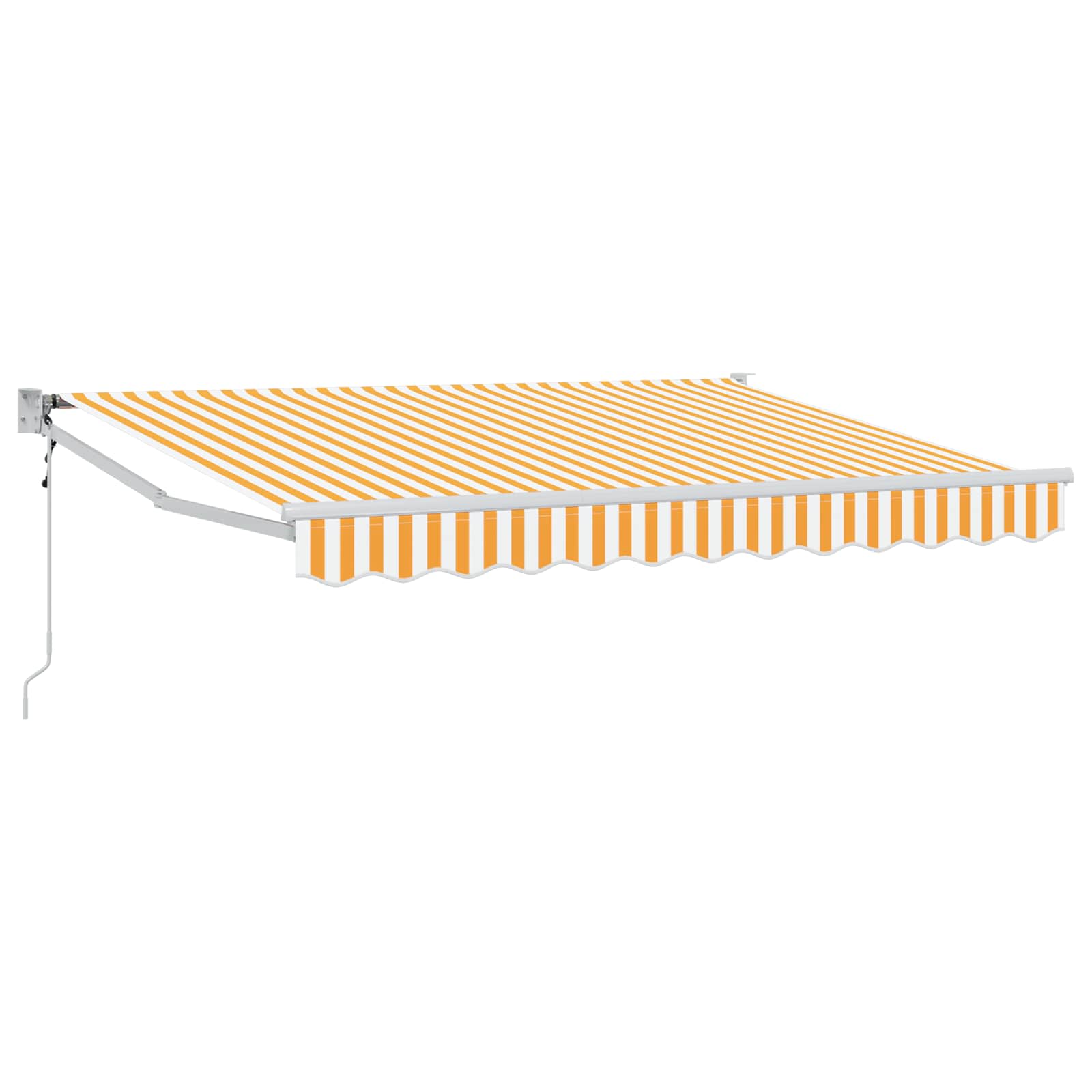 Nadstrešnica Žuta i bijela 3,5 x 2 m Poliester i metal