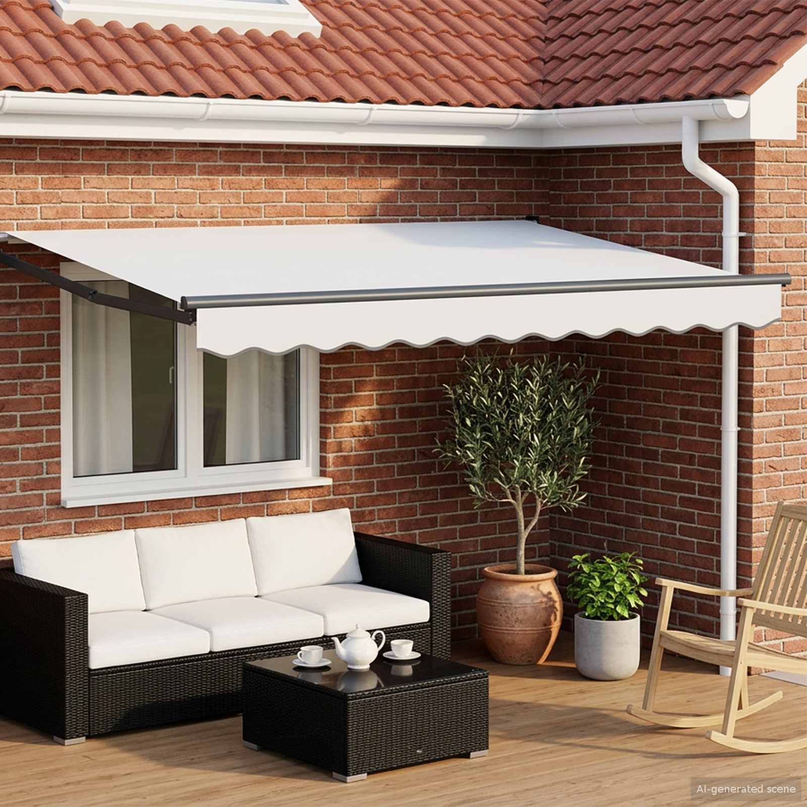 Povlačivi tende Bijela 3 x 2 m 100% Poliester i Aluminij