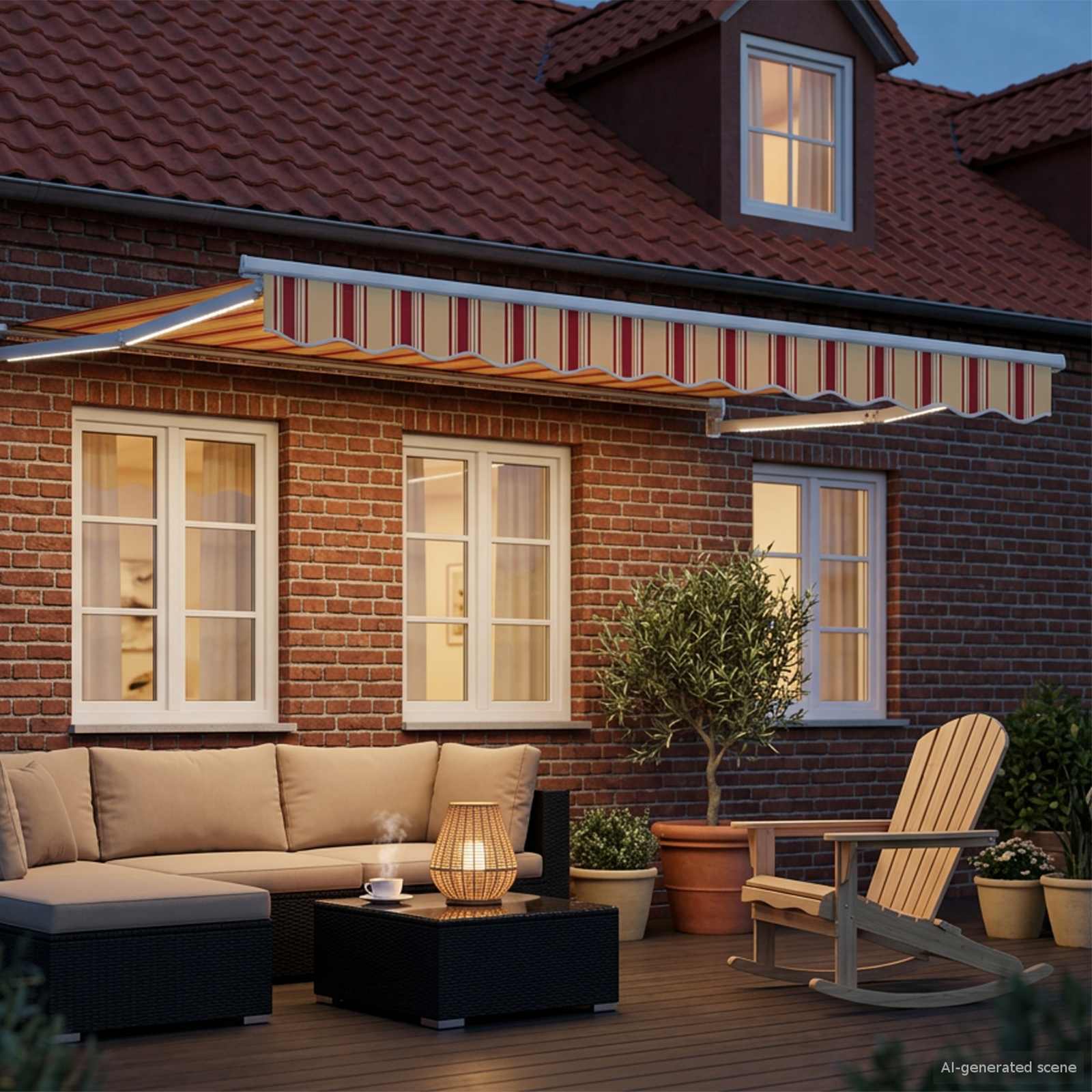 Ručna zlačivna tenda s LED diodama Šareni 3,5 x 2 m