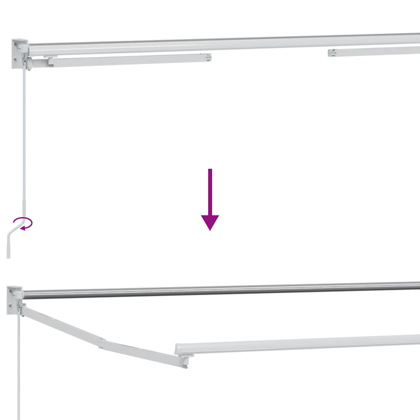 Ručna zlačivna tenda s LED diodama Bijeli 3 x 2,5 m