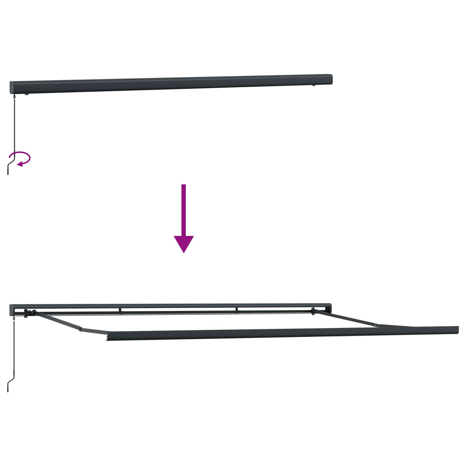 Povlačivi tende Svjetlosiva 4 × 3 m Platno i Aluminij