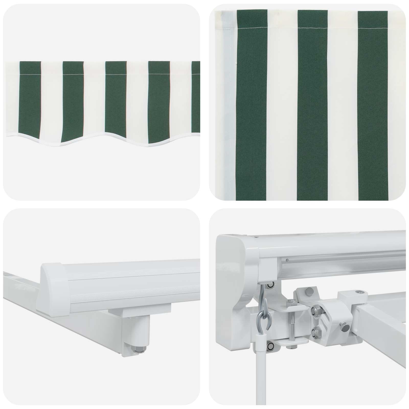 Ručni okvir tende s LED-ima Zelena i bijela 2,5 x 2 m