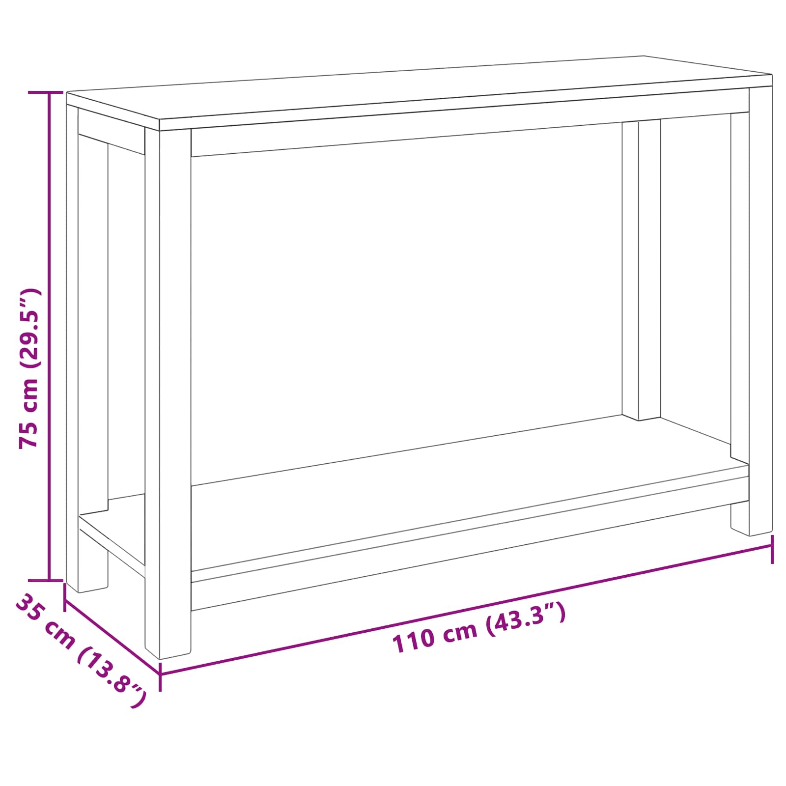 Konzolna stolica Prirodna 110 x 35 x 75 cm Čvrsto teak drvo