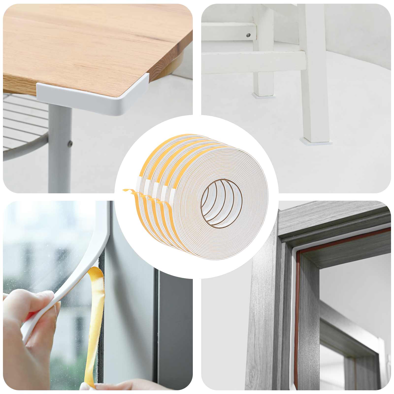 Samoljepljiva pjenasta traka 5 pcs Bijela 10mm x 10m CR pjena