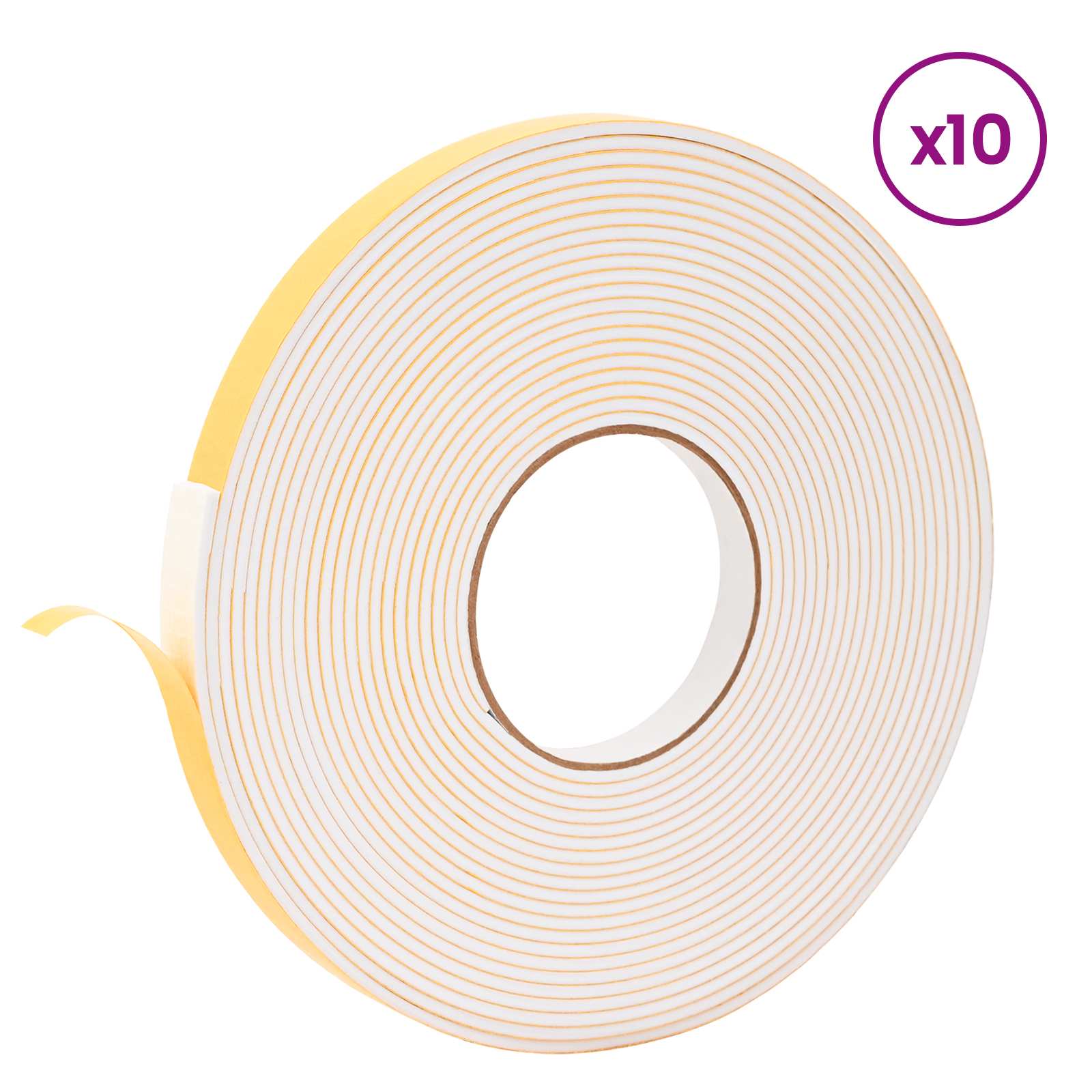 Samoljepljiva pjenasta traka 10 pcs Bijela 10mm x 10m CR pjena