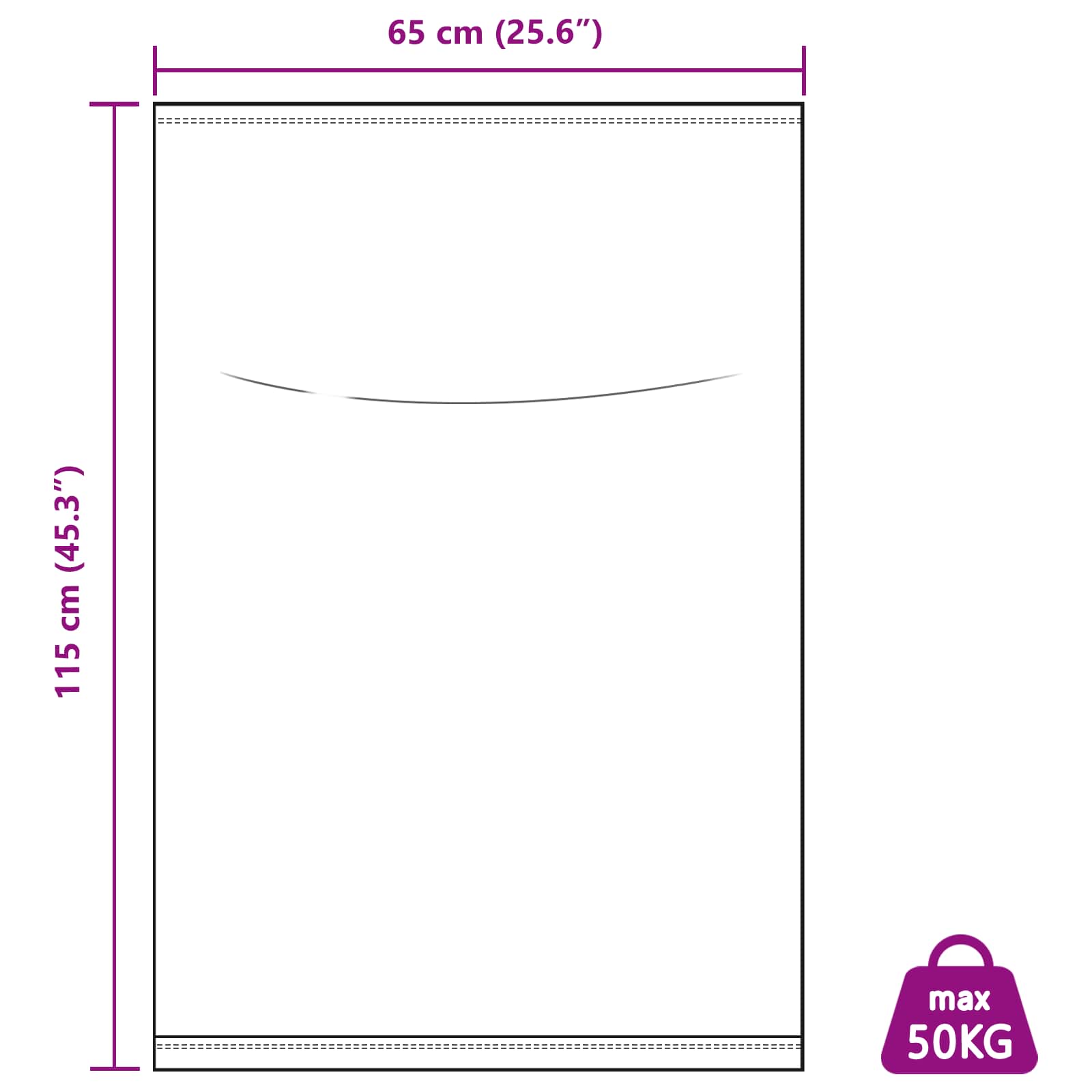 Tkanine vreće 100 pcs Bijela 65 x 115 cm PP