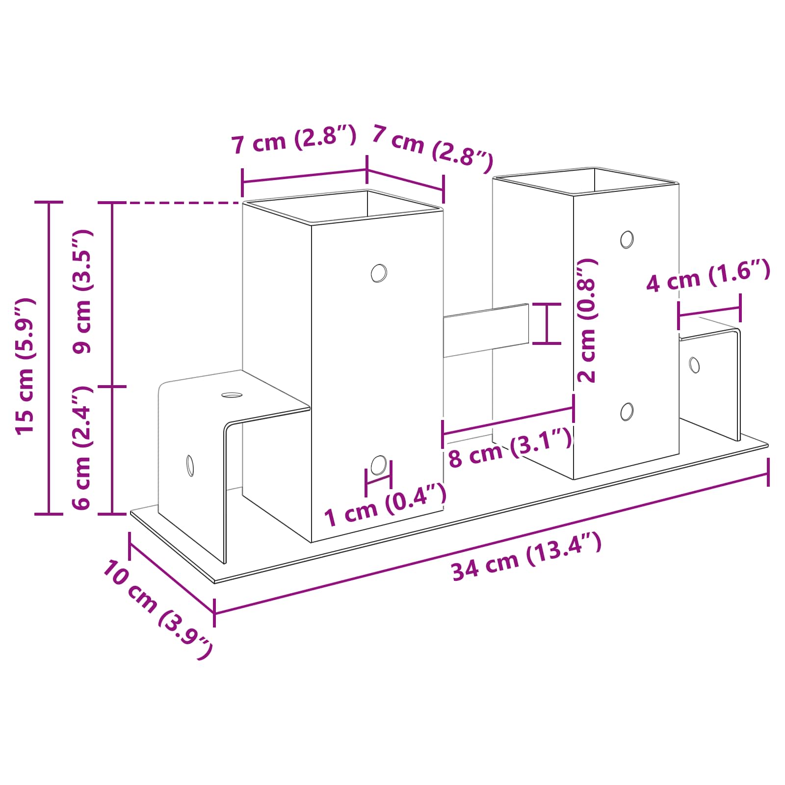 Pomoć za slaganje drva 4 pcs Antracit 34 x 10 x 15 cm Čelik