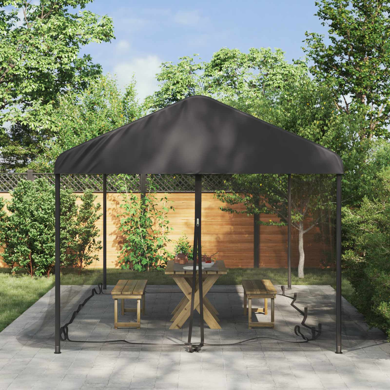 Mreža protiv komaraca za gazebo 220 mesh Crna 6 x 3 x 2 m