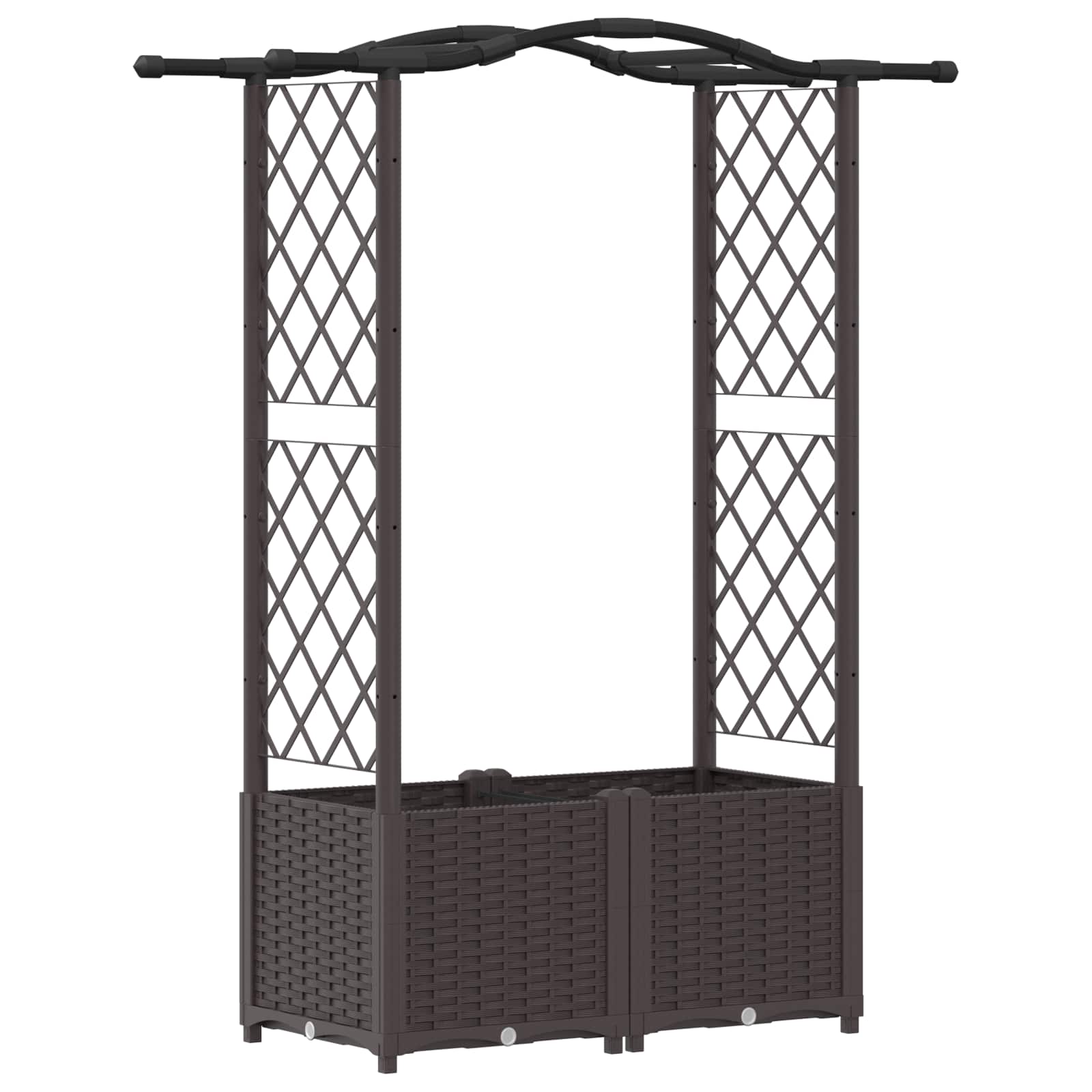 Povišeni krevet s mrežom i krovom Smeđa 125 x 40 x 138 cm PP