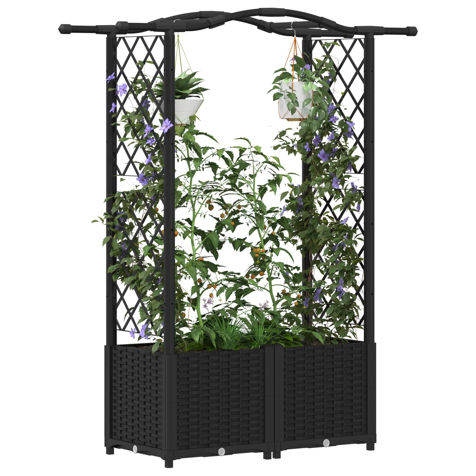 Povišeni krevet s mrežom i krovom Crna 125 x 40 x 138 cm PP