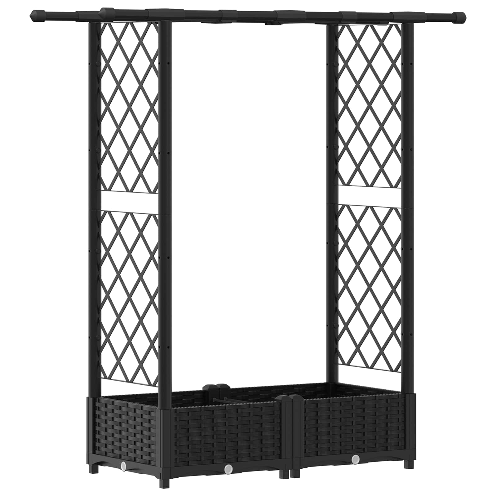 Povišeni krevet s mrežom i krovom Crna 122,5 x 40 x 123 cm PP