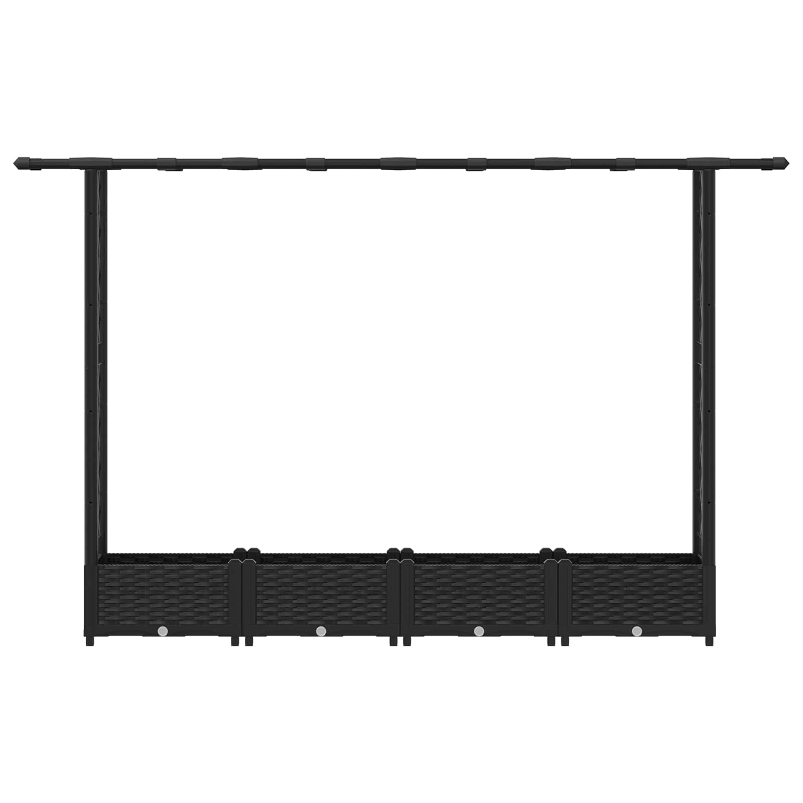 Povišeni krevet s mrežom i krovom Crna 203 x 40 x 123 cm PP