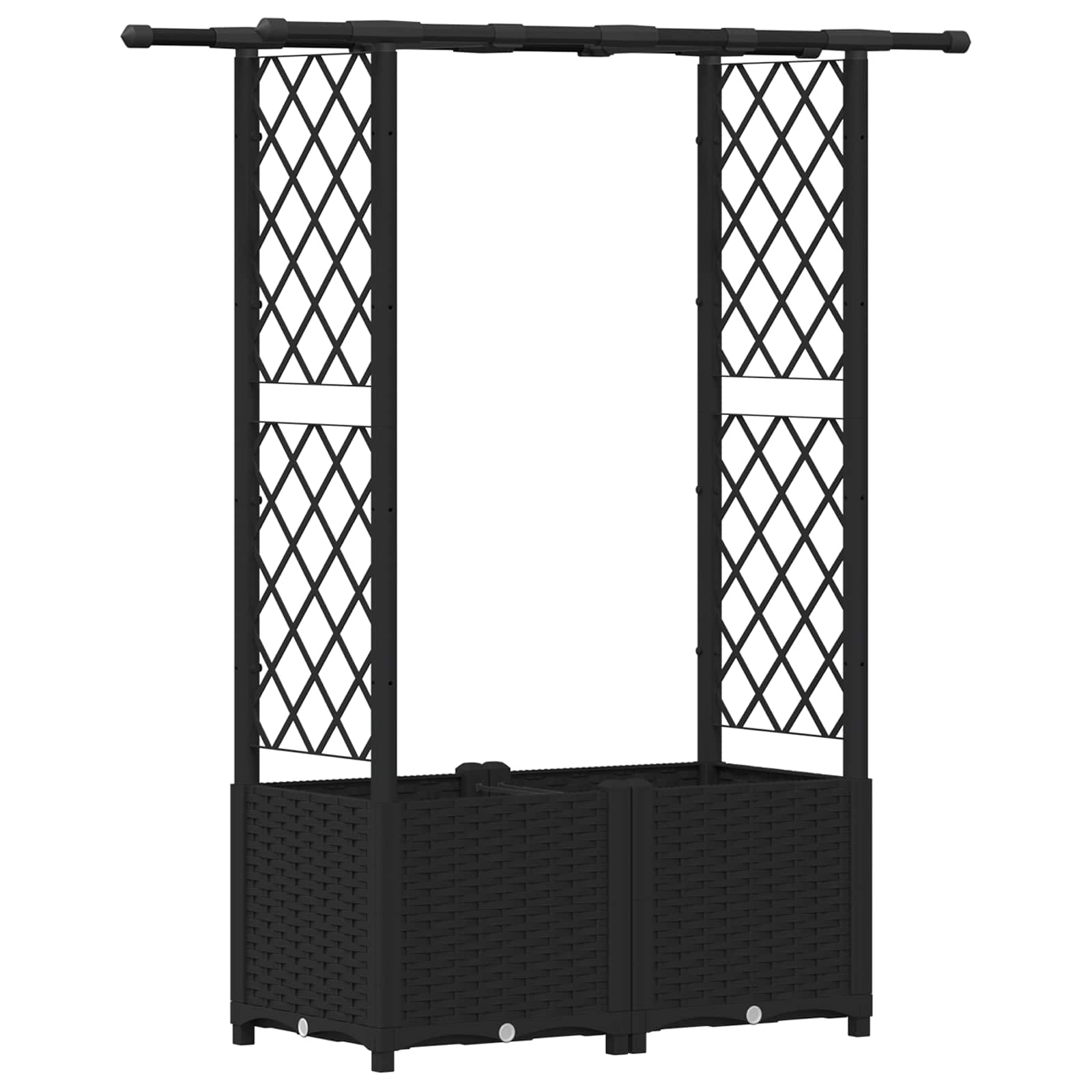 Povišeni krevet s mrežom i krovom Crna 124,5 x 40 x 138 cm PP