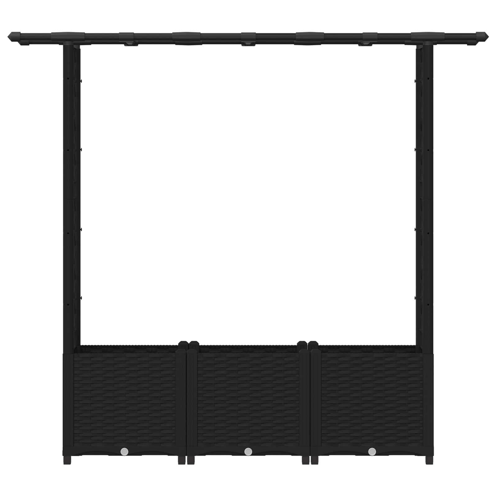 Povišeni krevet s mrežom i krovom Crna 162,5 x 40 x 138 cm PP