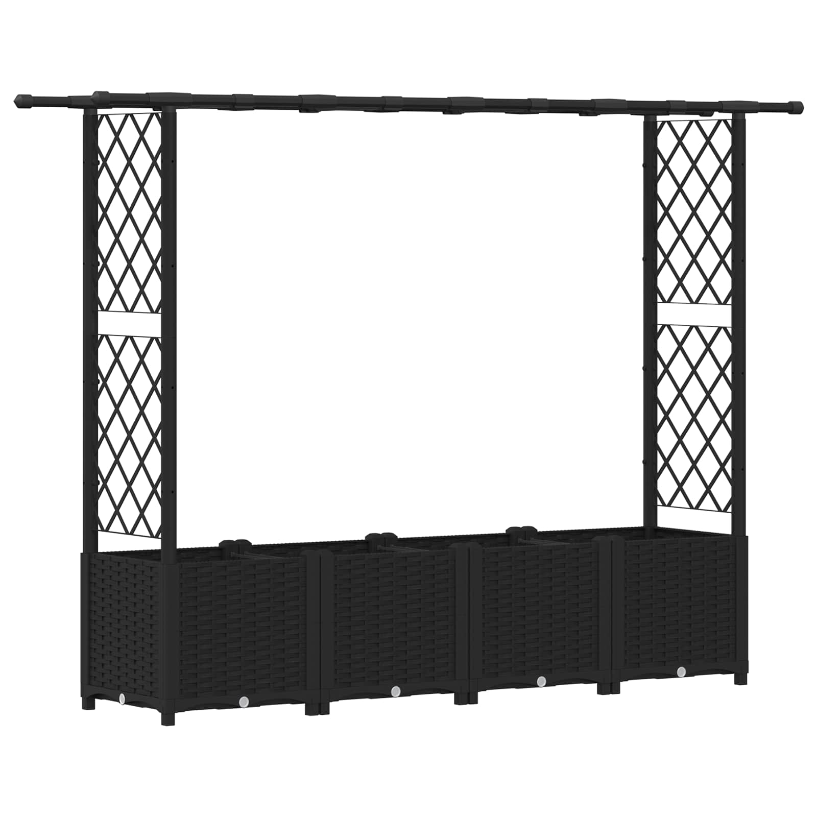 Povišeni krevet s mrežom i krovom Crna 203 x 40 x 138 cm PP
