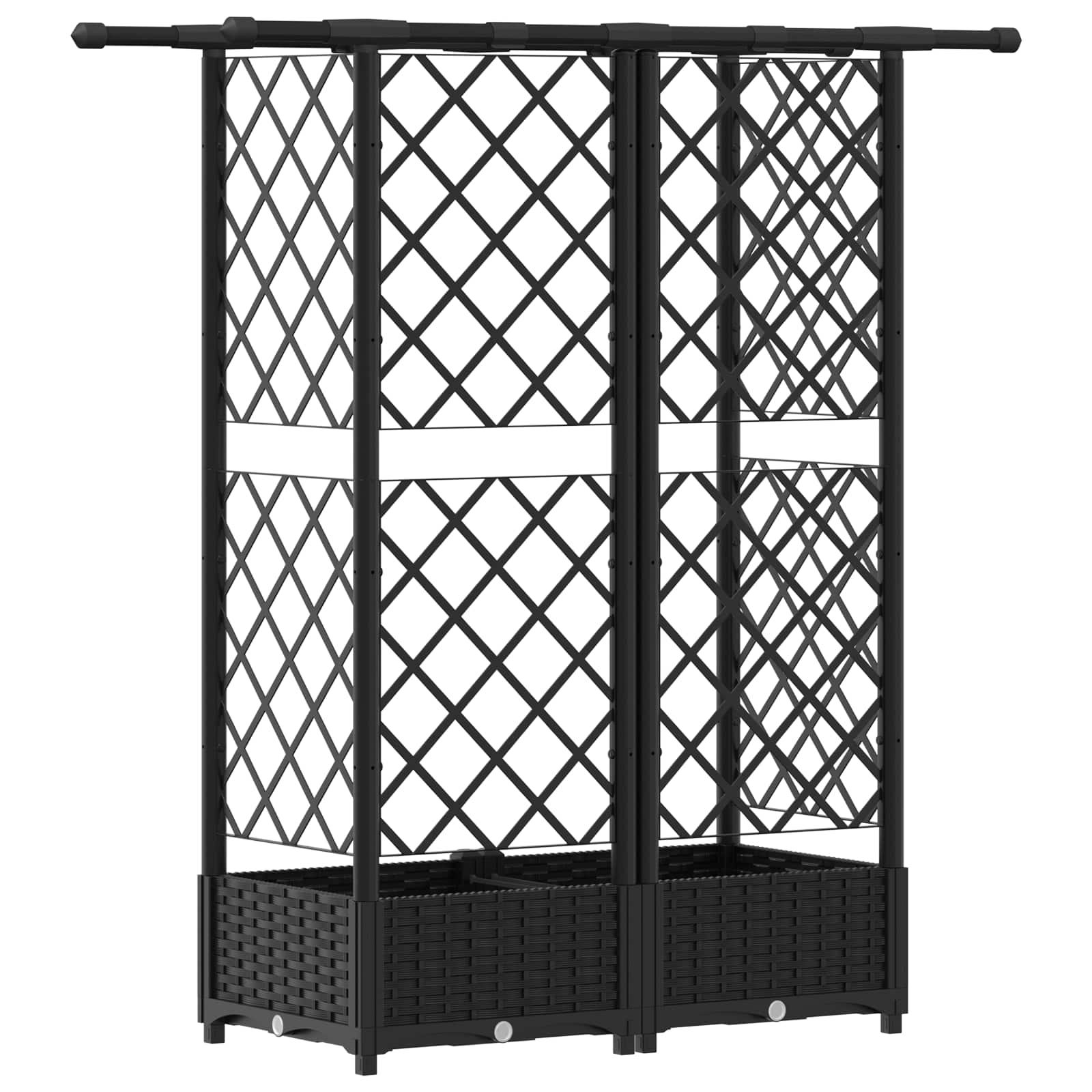 Povišeni krevet s mrežom i krovom Crna 124 x 40 x 123 cm PP