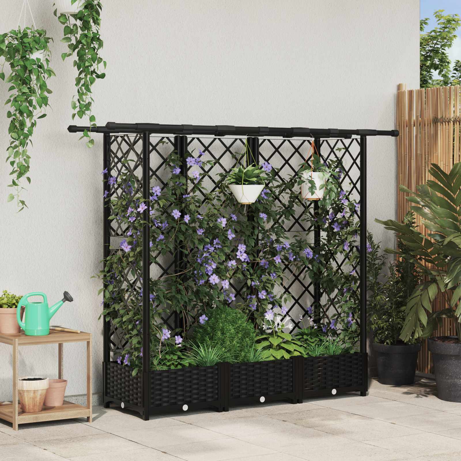 Povišeni krevet s mrežom i krovom Crna 164 x 40 x 123 cm PP