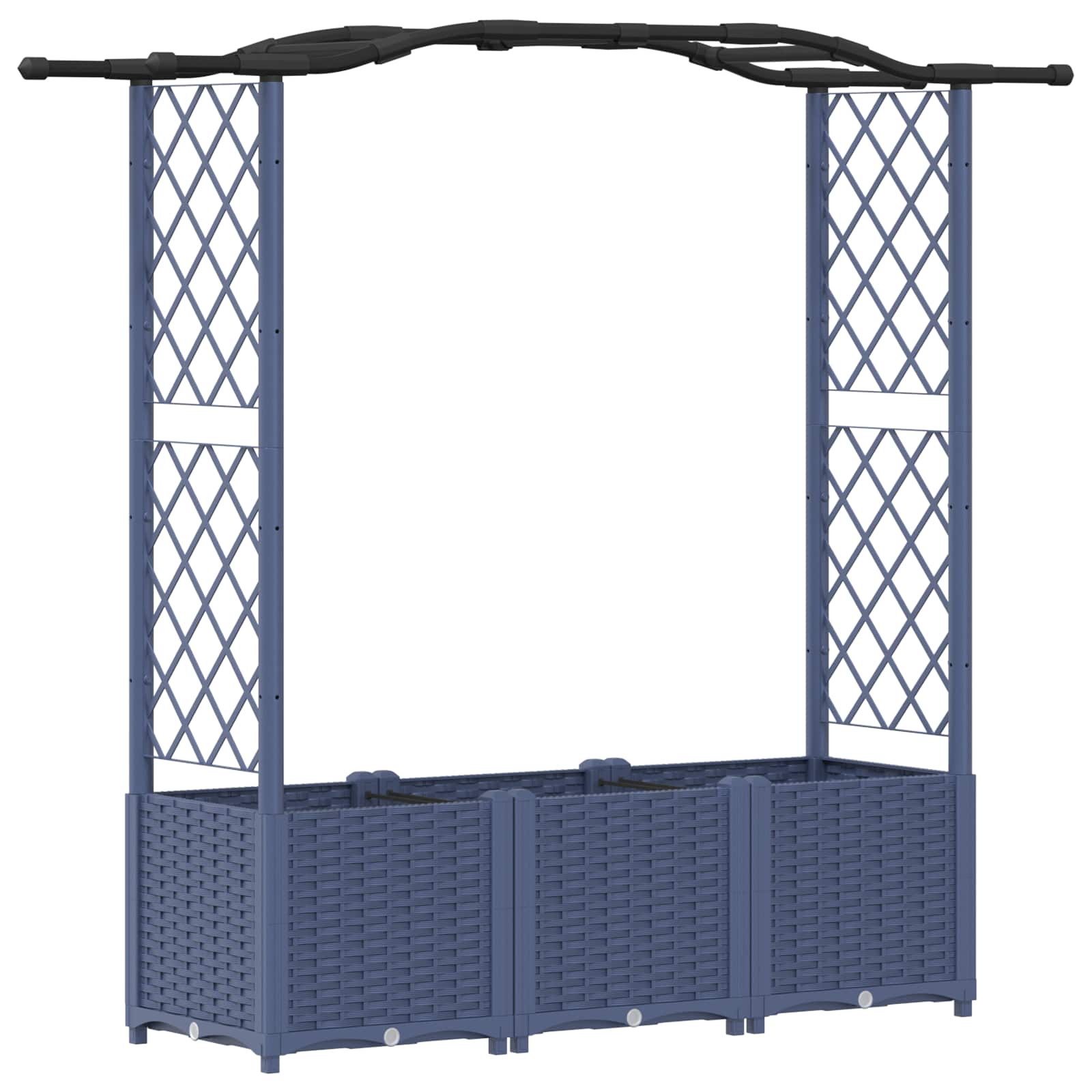 Povišeni krevet s mrežom i krovom Sivi 164 x 40 x 142 cm PP