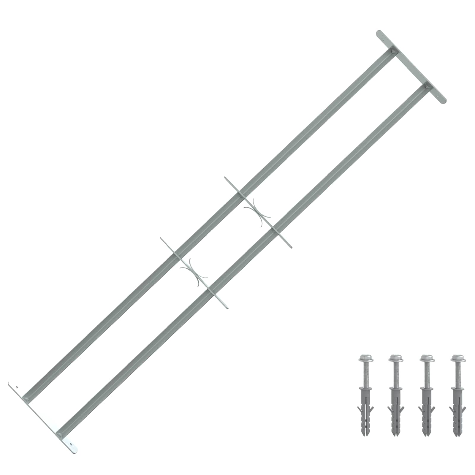 Rešetka za sigurnost prozora s 2 prekrižena nosača 3 pcs
