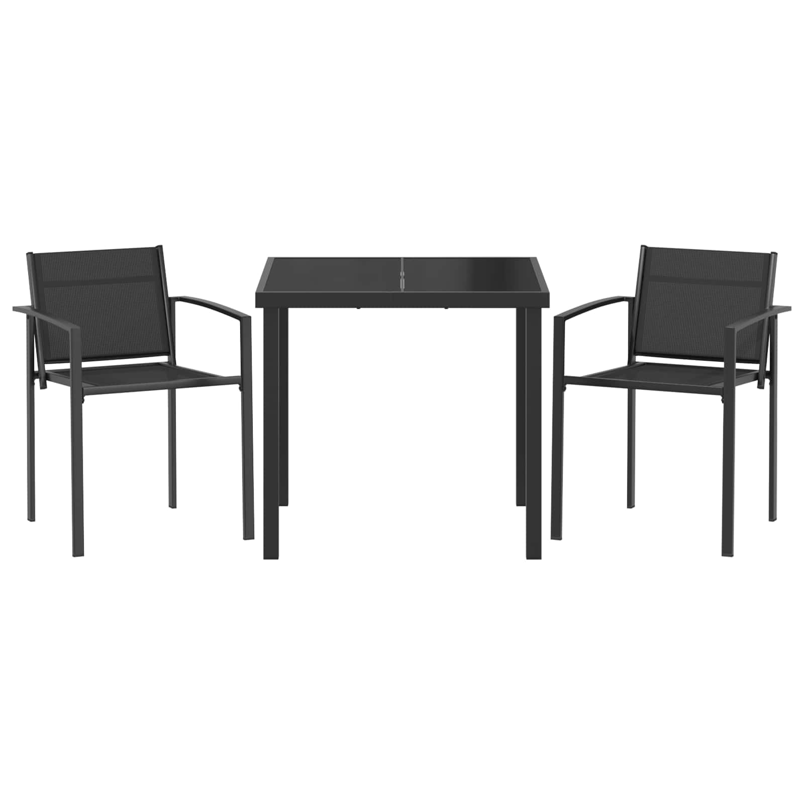 Set vanjskog namještaja 3 pcs Crna i antracit 80 x 80 x 73 cm