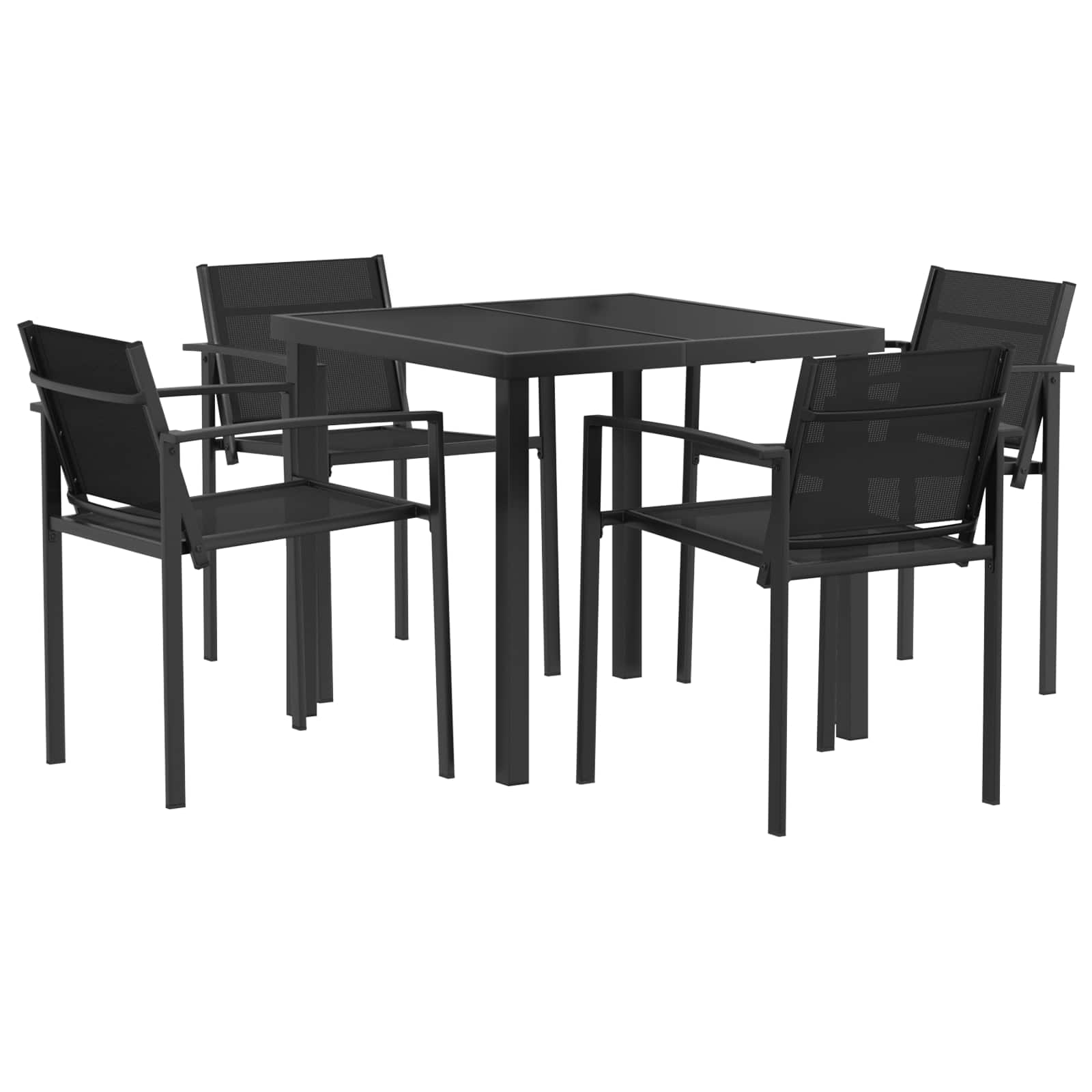 Set vanjskog namještaja 5 pcs Crna i antracit 80 x 80 x 73 cm