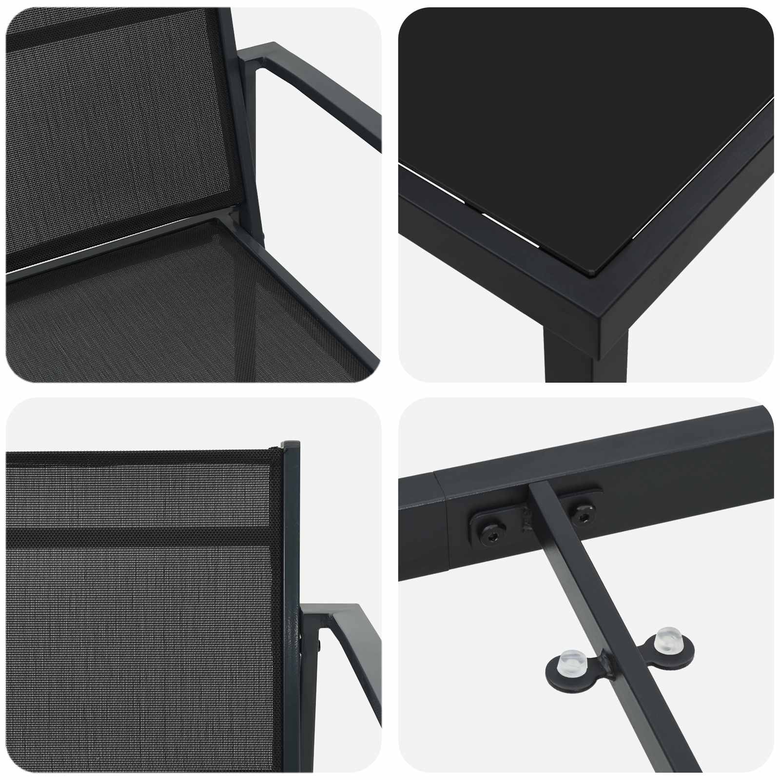 Set vanjskog namještaja 5 pcs Crna i antracit 140 x 70 x 73 cm
