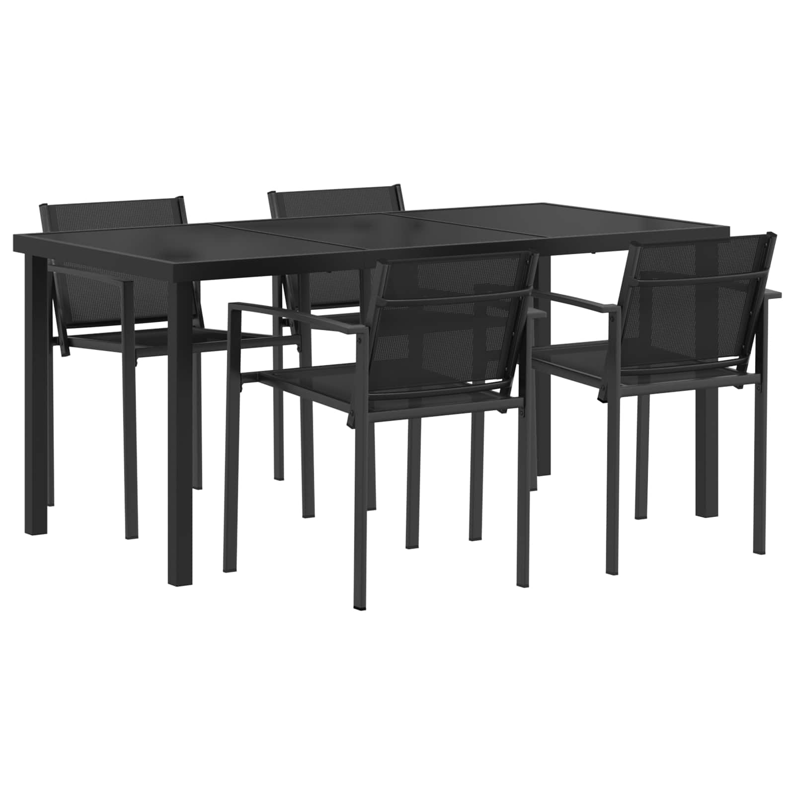 Set vanjskog namještaja 5 pcs Crna i antracit 160 x 80 x 73 cm