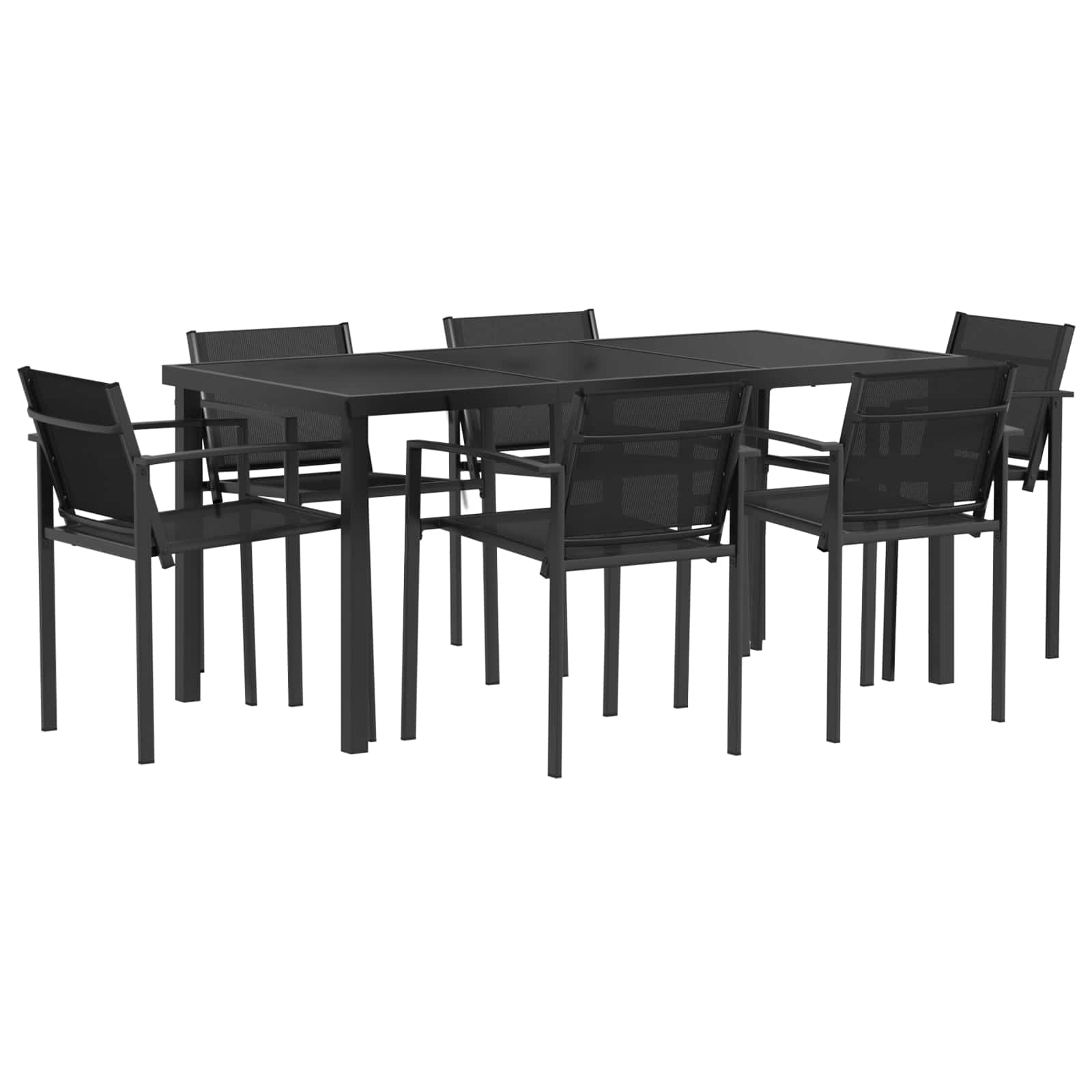 Set vanjskog namještaja 7 pcs Crna i antracit 160 x 80 x 73 cm