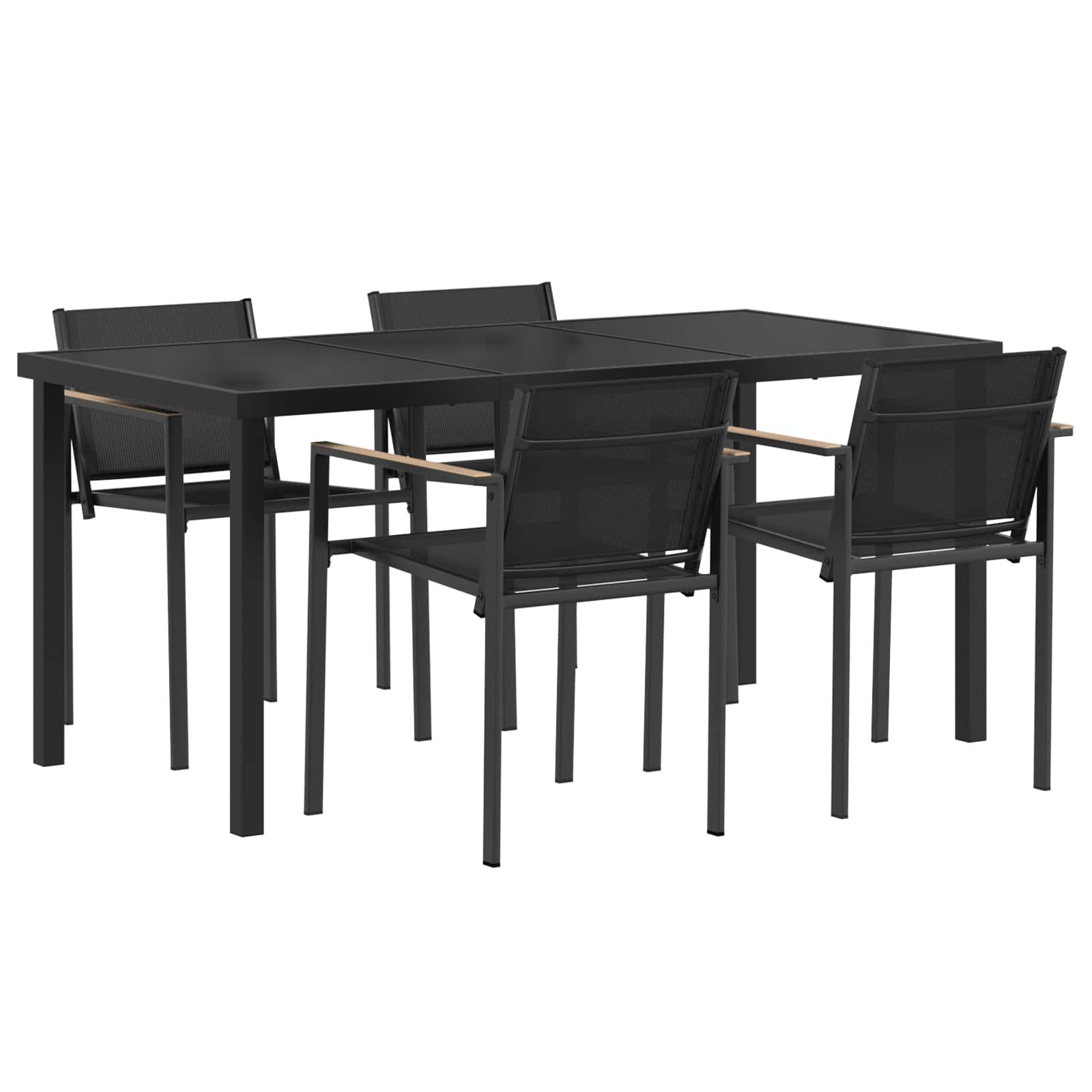 Set vanjskog namještaja 5 pcs Crna i antracit Tekstilen