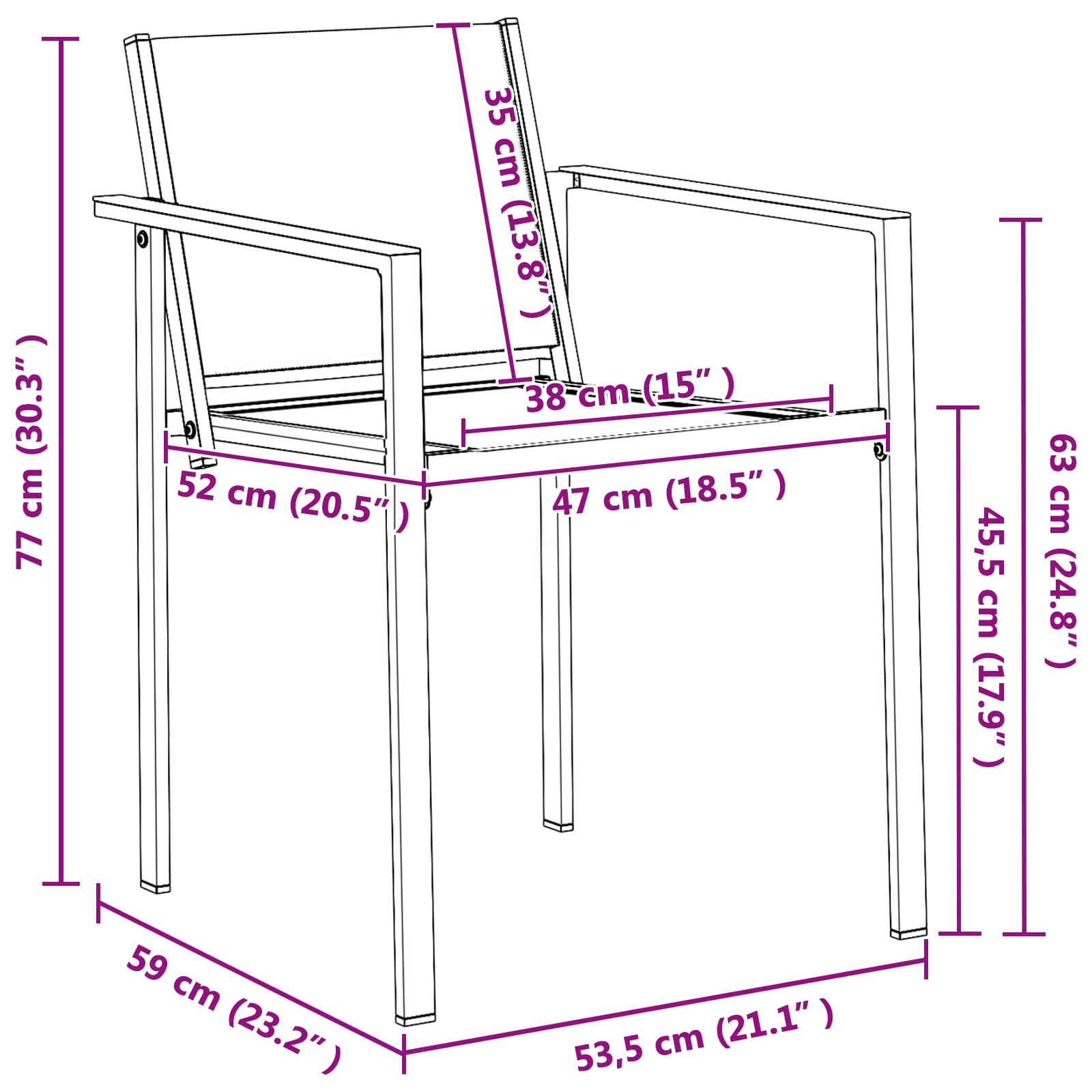 Set vanjskog namještaja 7 pcs Crna i antracit Tekstilen