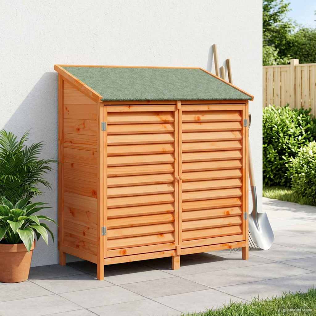 Vrtna Šupa s krovom Smeđa 106 x 56 x 113,5 cm Čvrsto drvo jele
