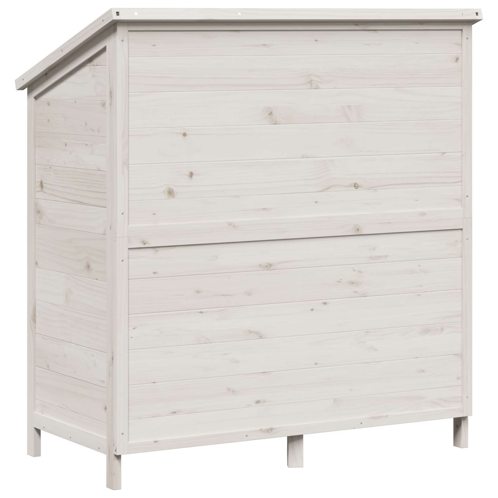 Vrtna Šupa s krovom Bijela 106 x 56 x 113,5 cm Čvrsto drvo jele