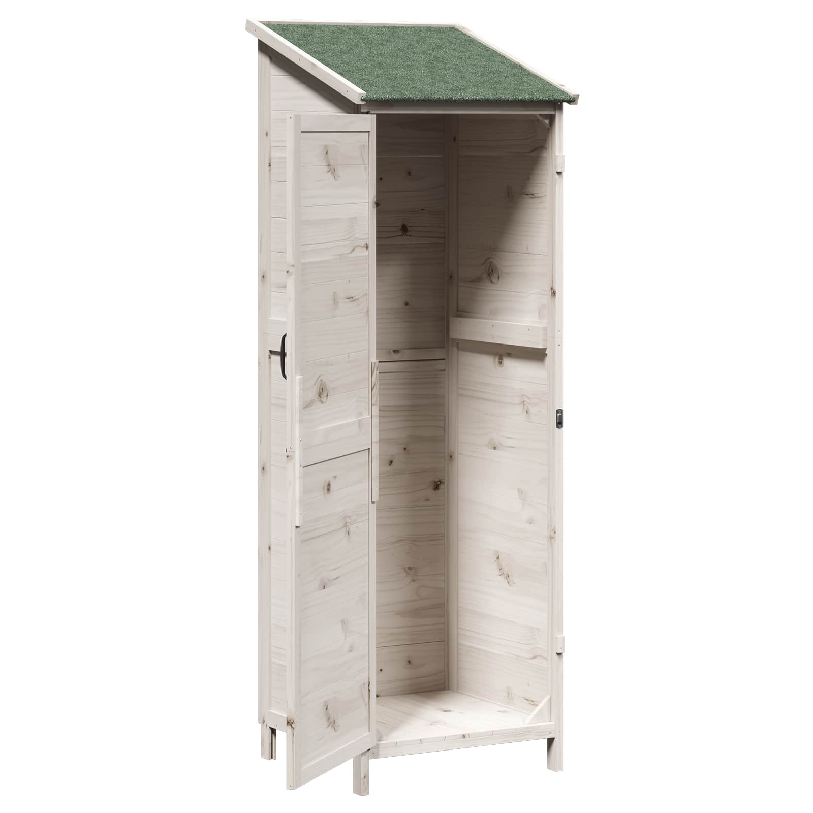 Vrtna Šupa Bijela 59,5 x 56 x 176,5 cm Čvrsto drvo jele