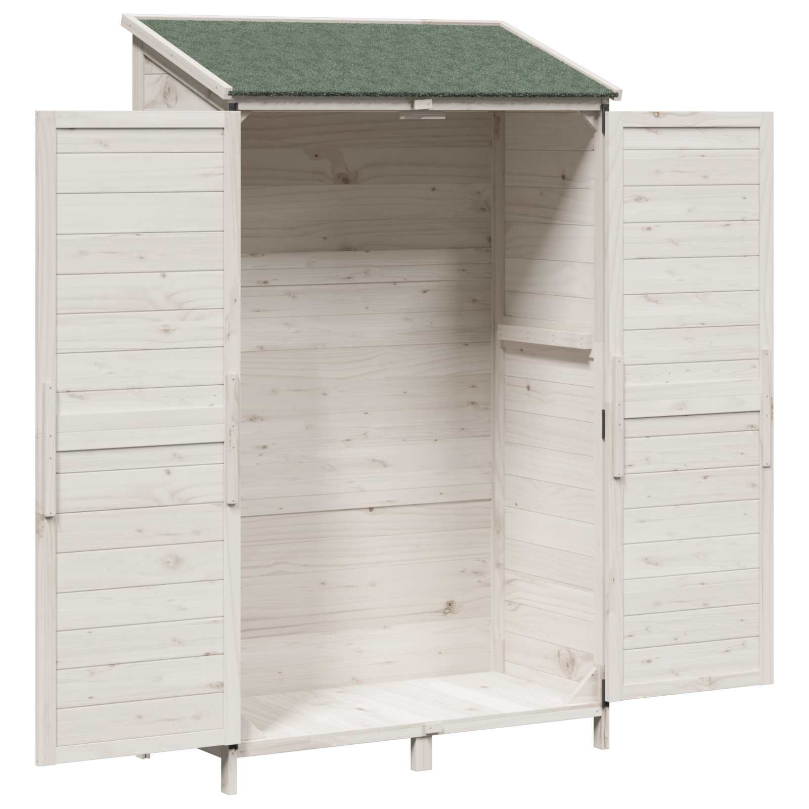 Vrtna Šupa s krovom Bijela 106 x 56 x 176,5 cm Čvrsto drvo jele