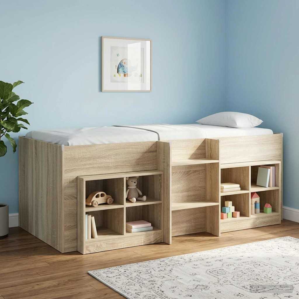 Kreveta za visoko spavanje djece 2 pcs Hrast sonoma 90 x 190 cm
