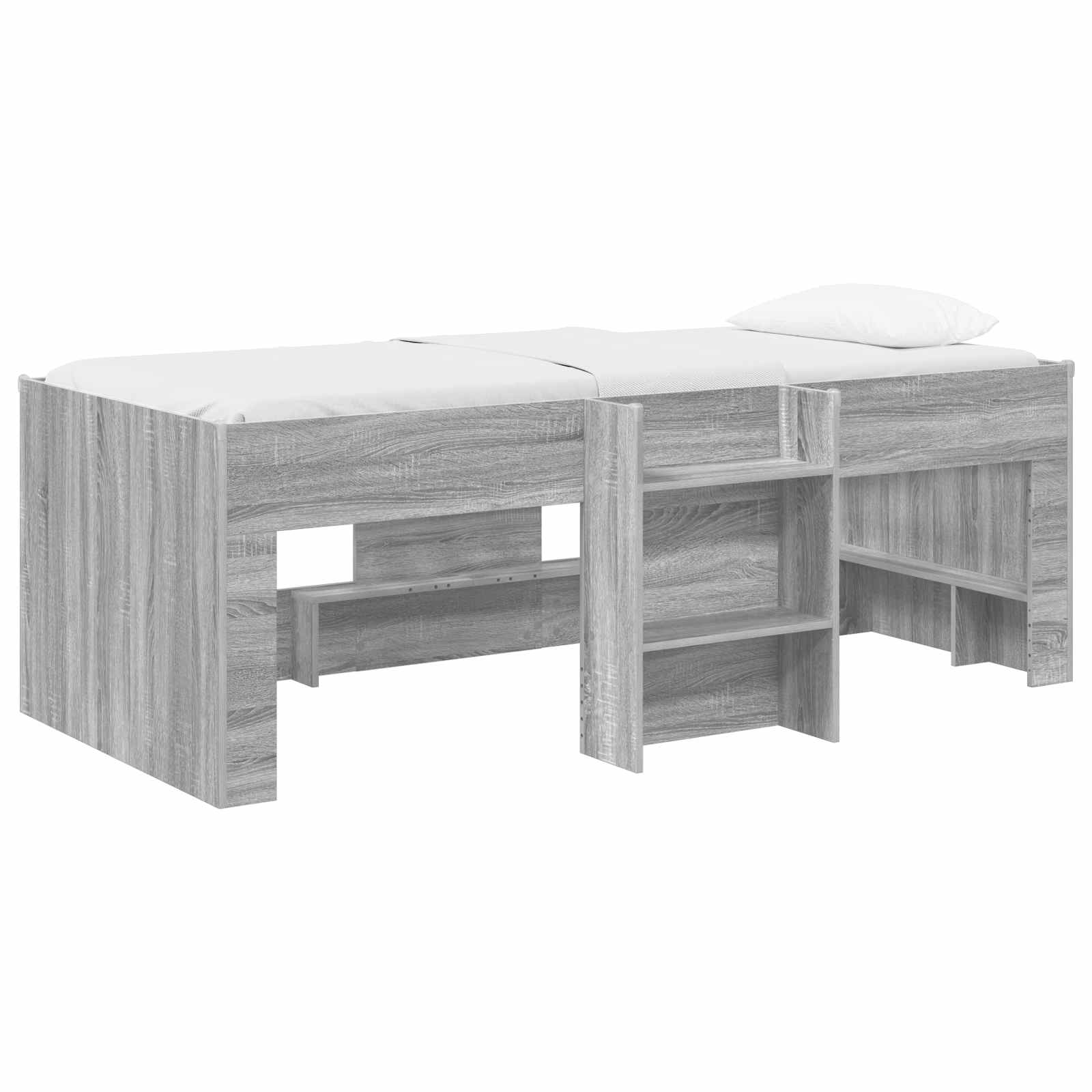 Kreveta za visoko spavanje djece 2 pcs Siva Sonoma 90 x 190 cm