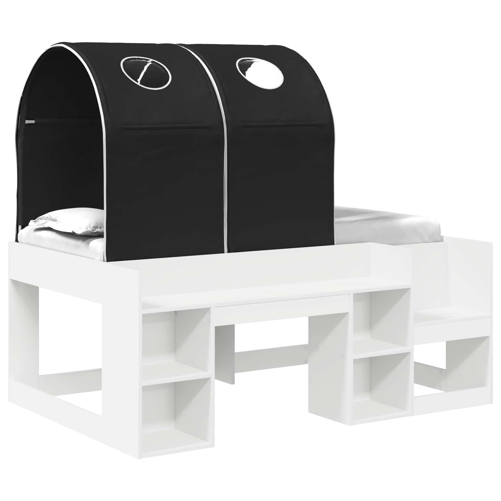 Krevet s Tunnels 4 pcs Bijela i crna Konstruirano drvo