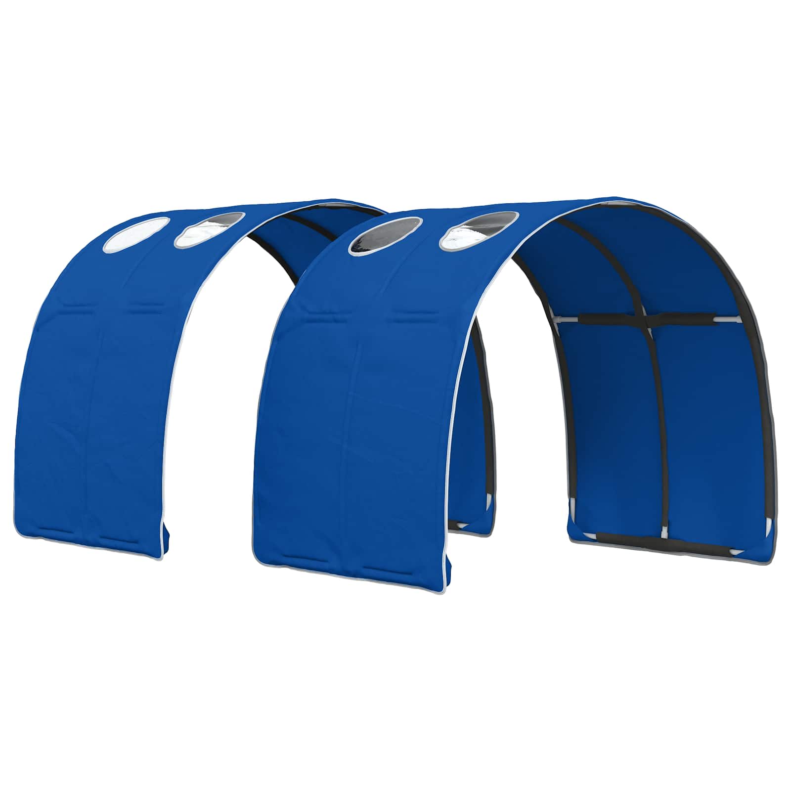 Krevet s tunelom 3 pcs Bijela i plava Konstrukcijsko drvo