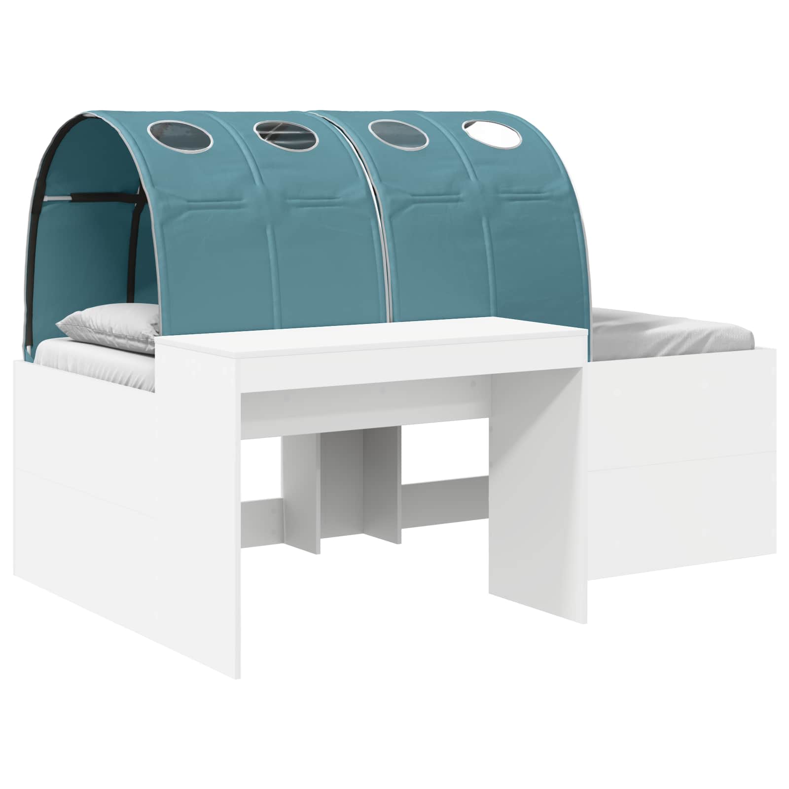 Krevetna konstrukcija s tunelom 3 pcs Bijela i svjetloplava
