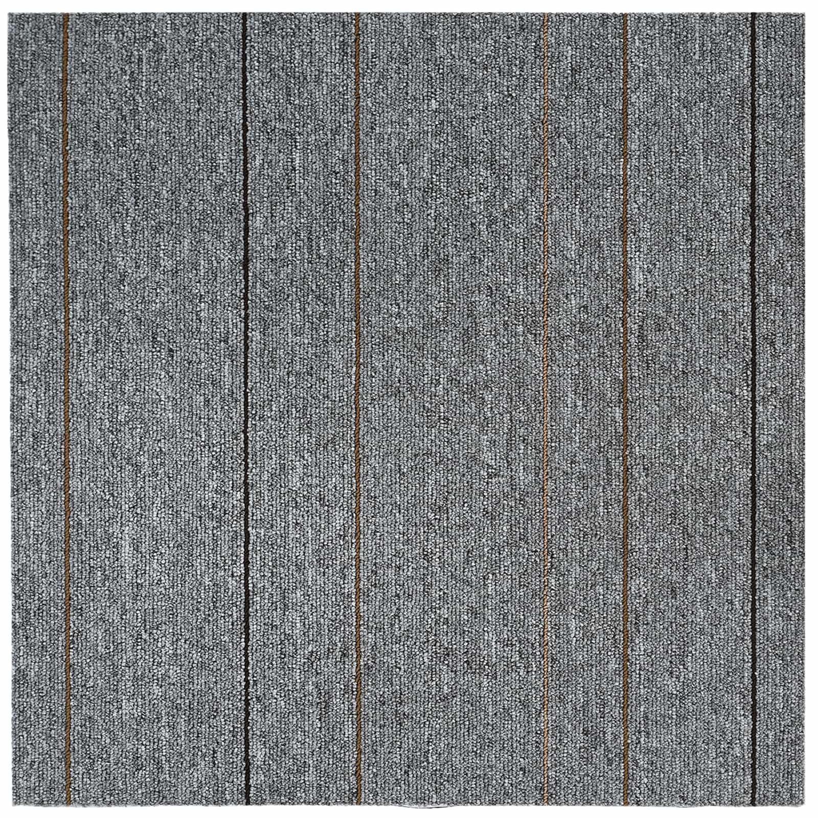 Tepih pločica Svjetlosiva s prugama 50 x 50 cm 20 pcs