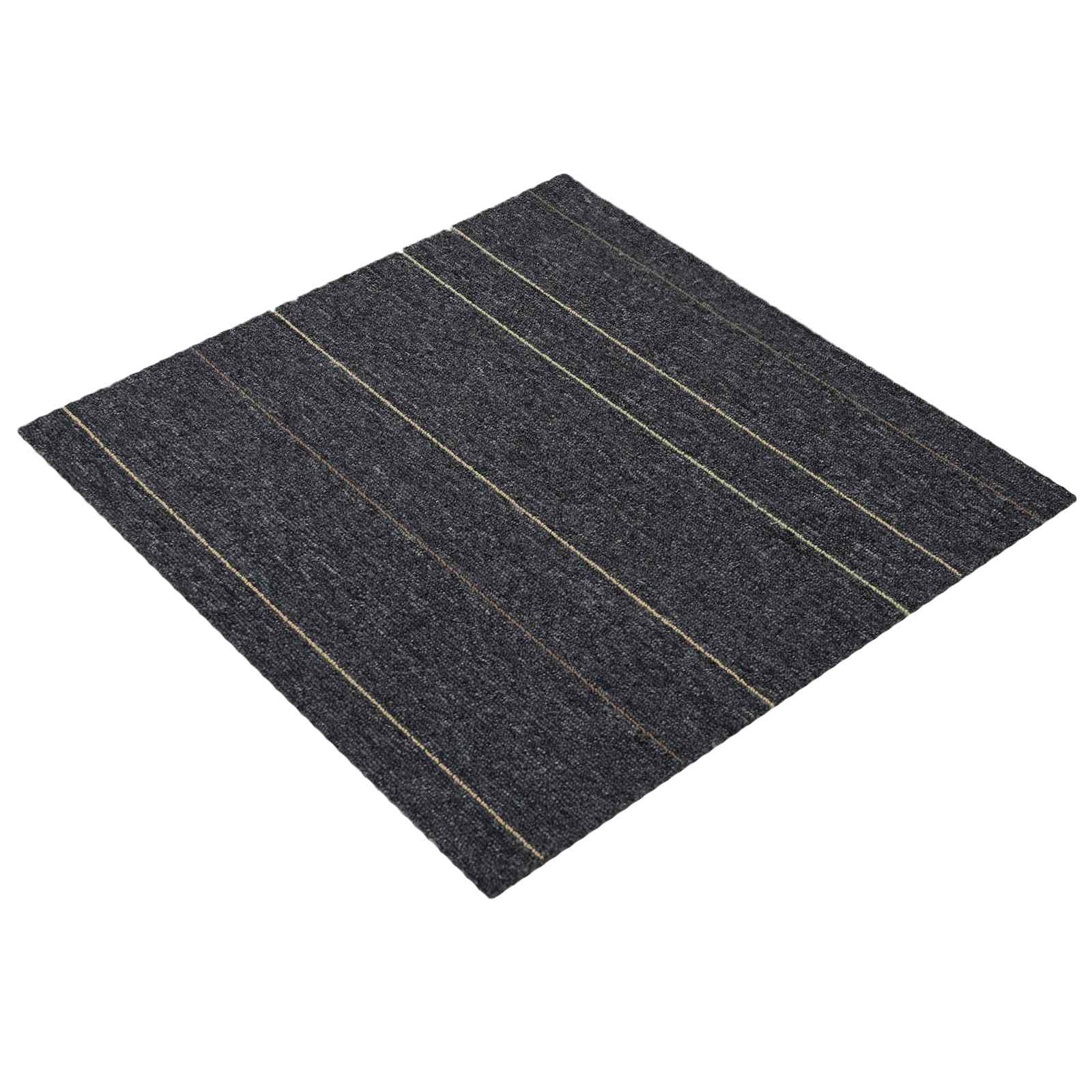 Tepih pločica Tamnosiva s prugama 50 x 50 cm 20 pcs