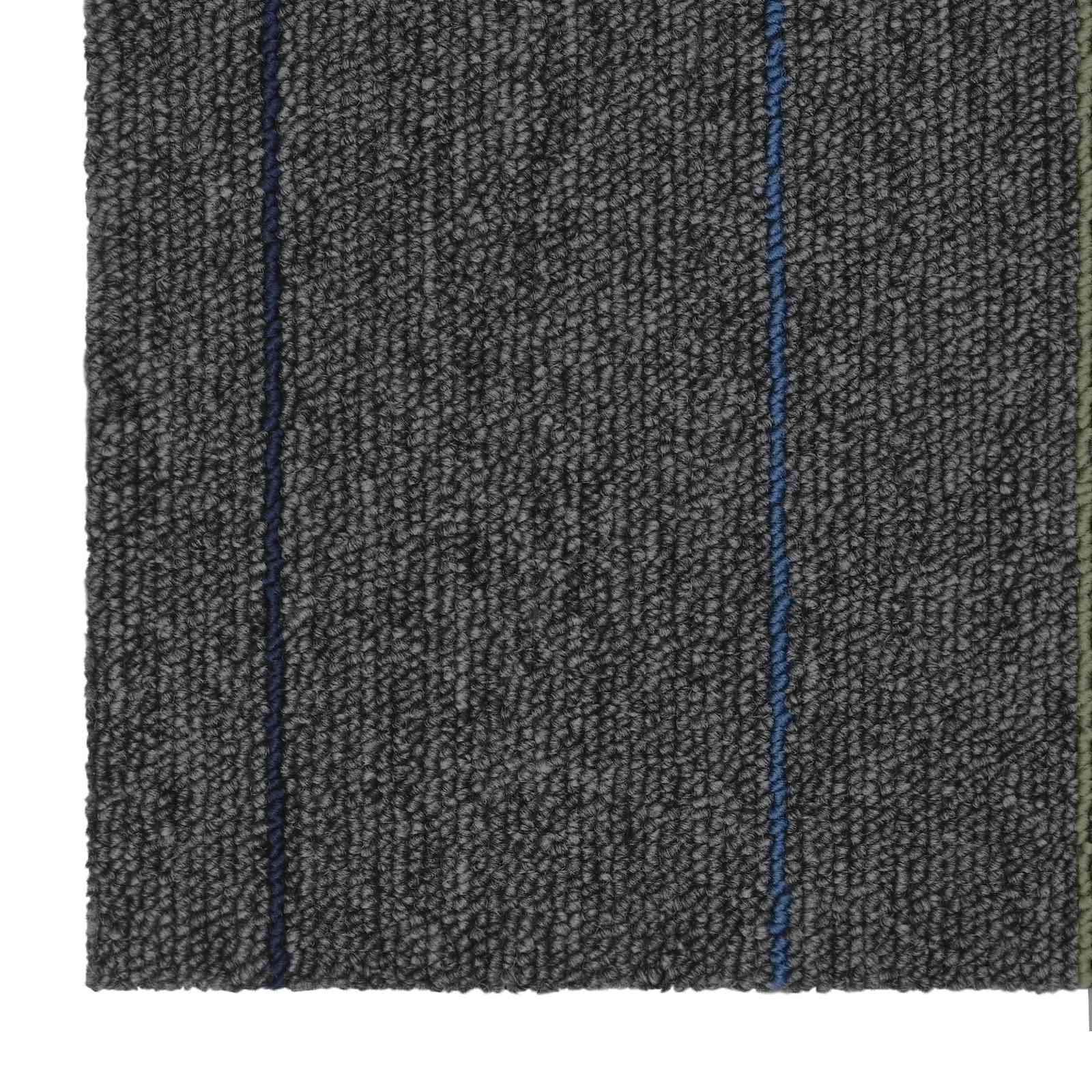 Tepih pločica Srednja siva s prugama 50 x 50 cm 4 pcs