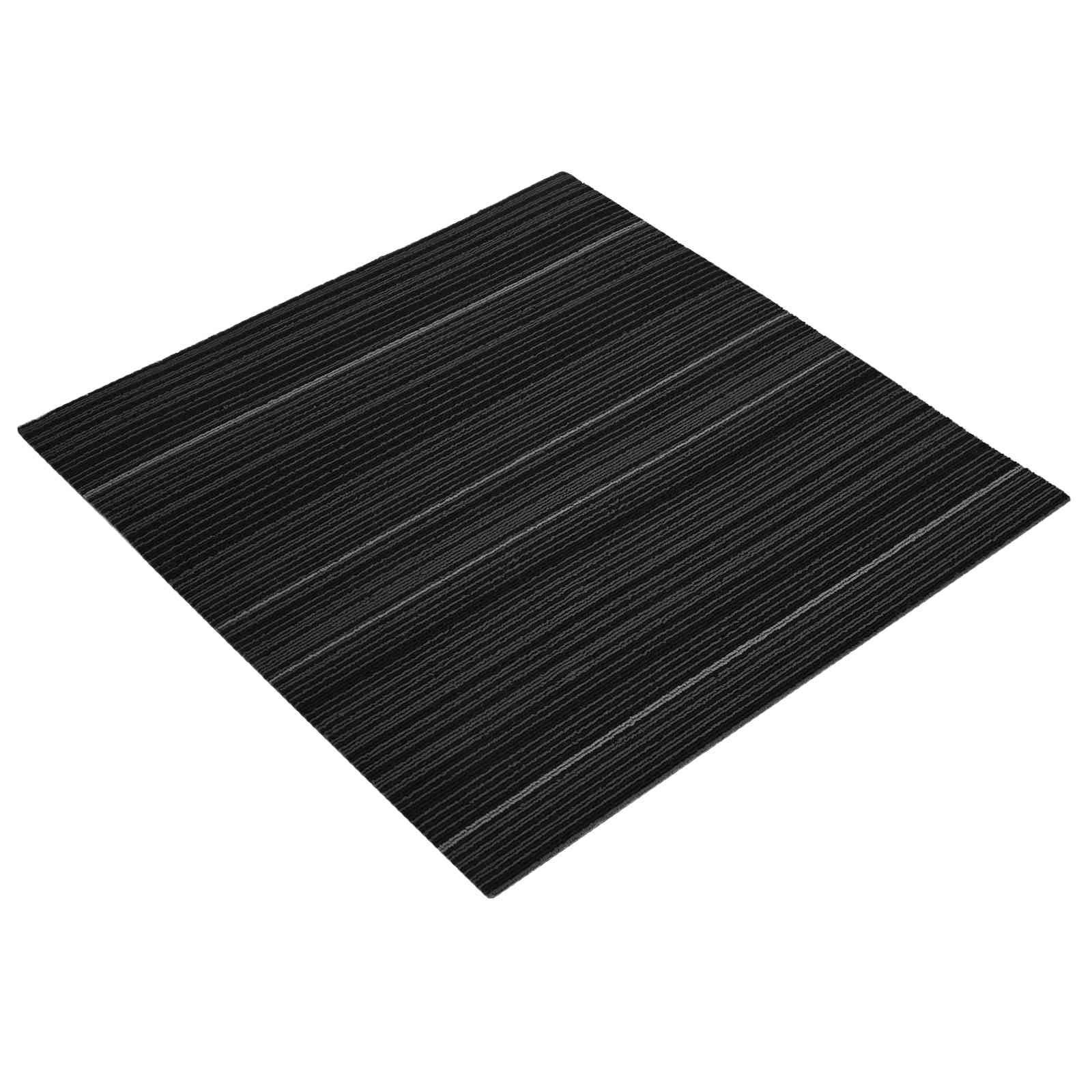 Tepih pločica Prugasta Tamnosiva 50 x 50 cm 36 pcs PP i bitumen