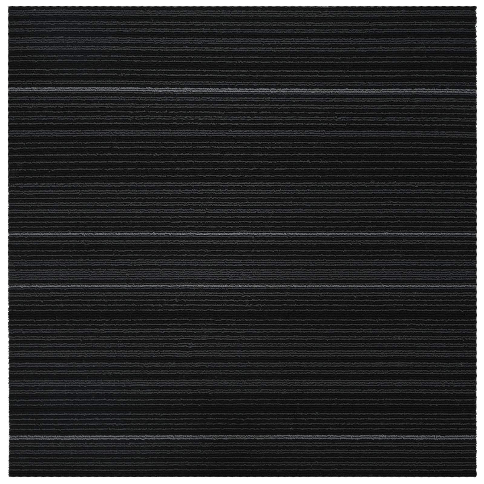 Tepih pločica Prugasta Tamnosiva 50 x 50 cm 36 pcs PP i bitumen