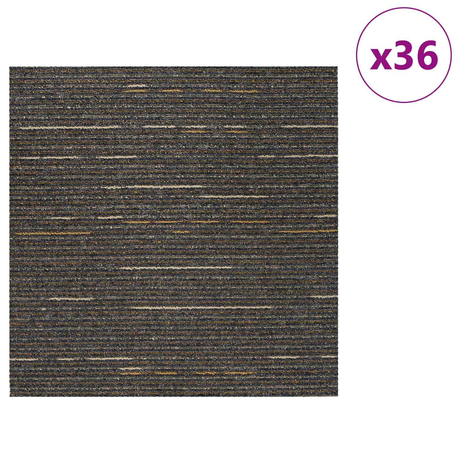 Tepih pločica Prugasta svijetlosmeđa 50 x 50 cm 36 pcs