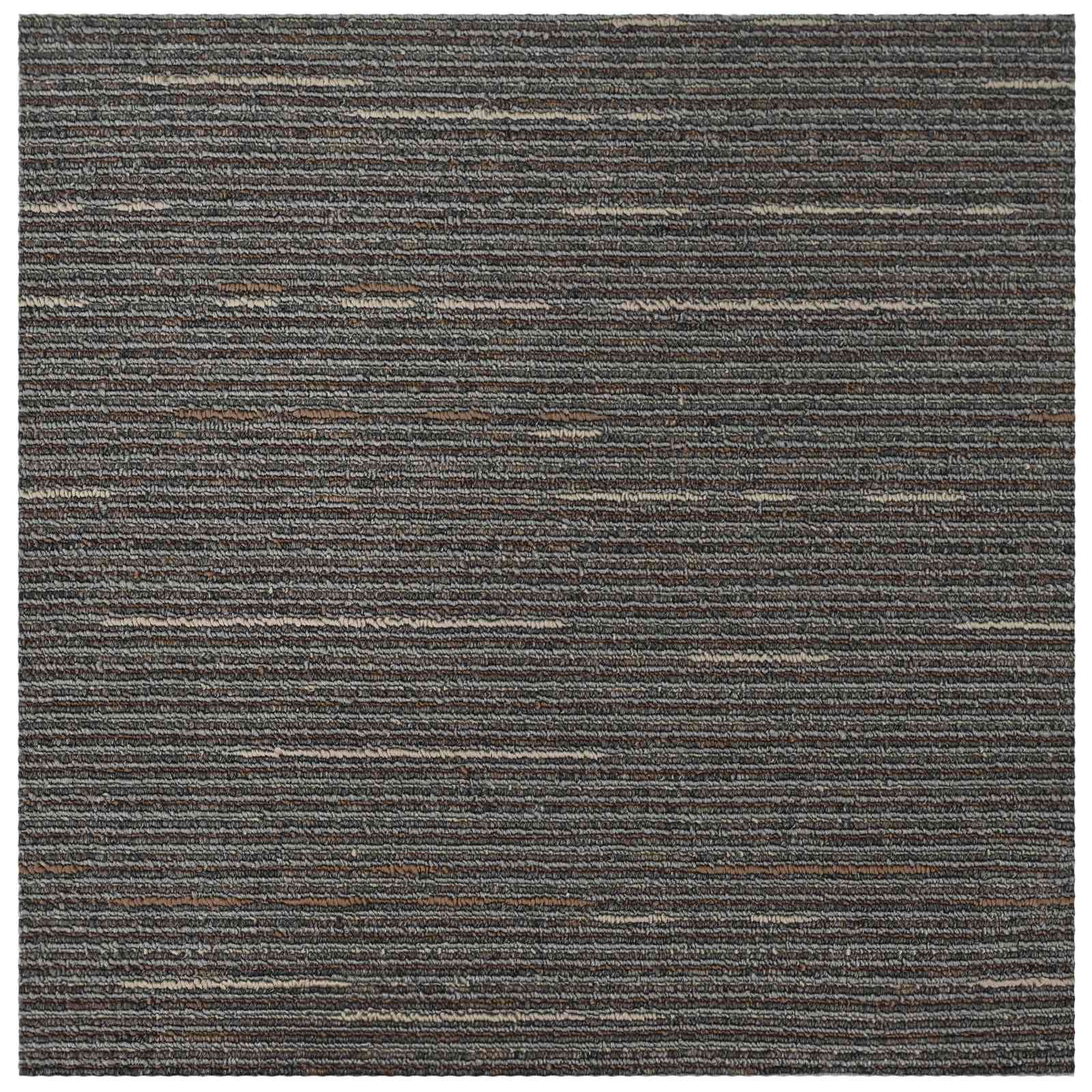 Tepih pločica Prugasta tamnosmeđa 50 x 50 cm 20 pcs